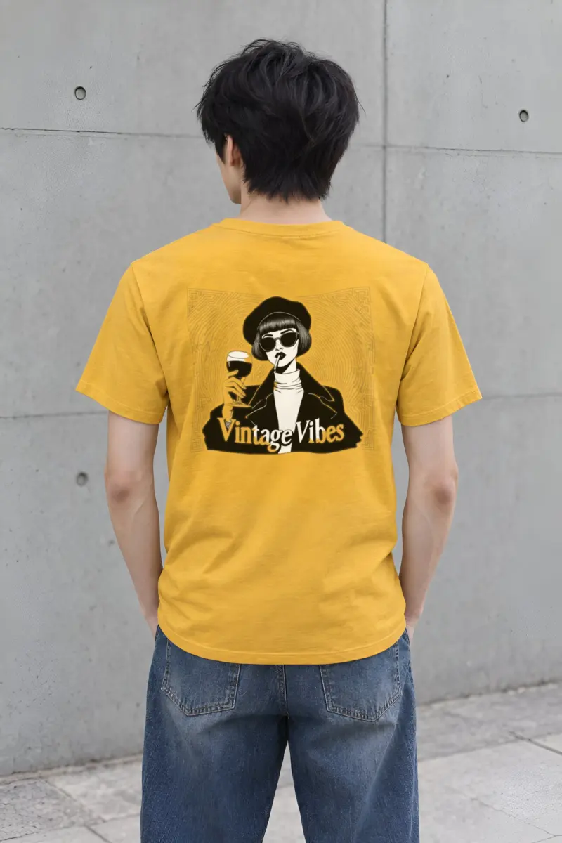 "Vintage Vibes" Heavyweight Unisex Crewneck T-shirt