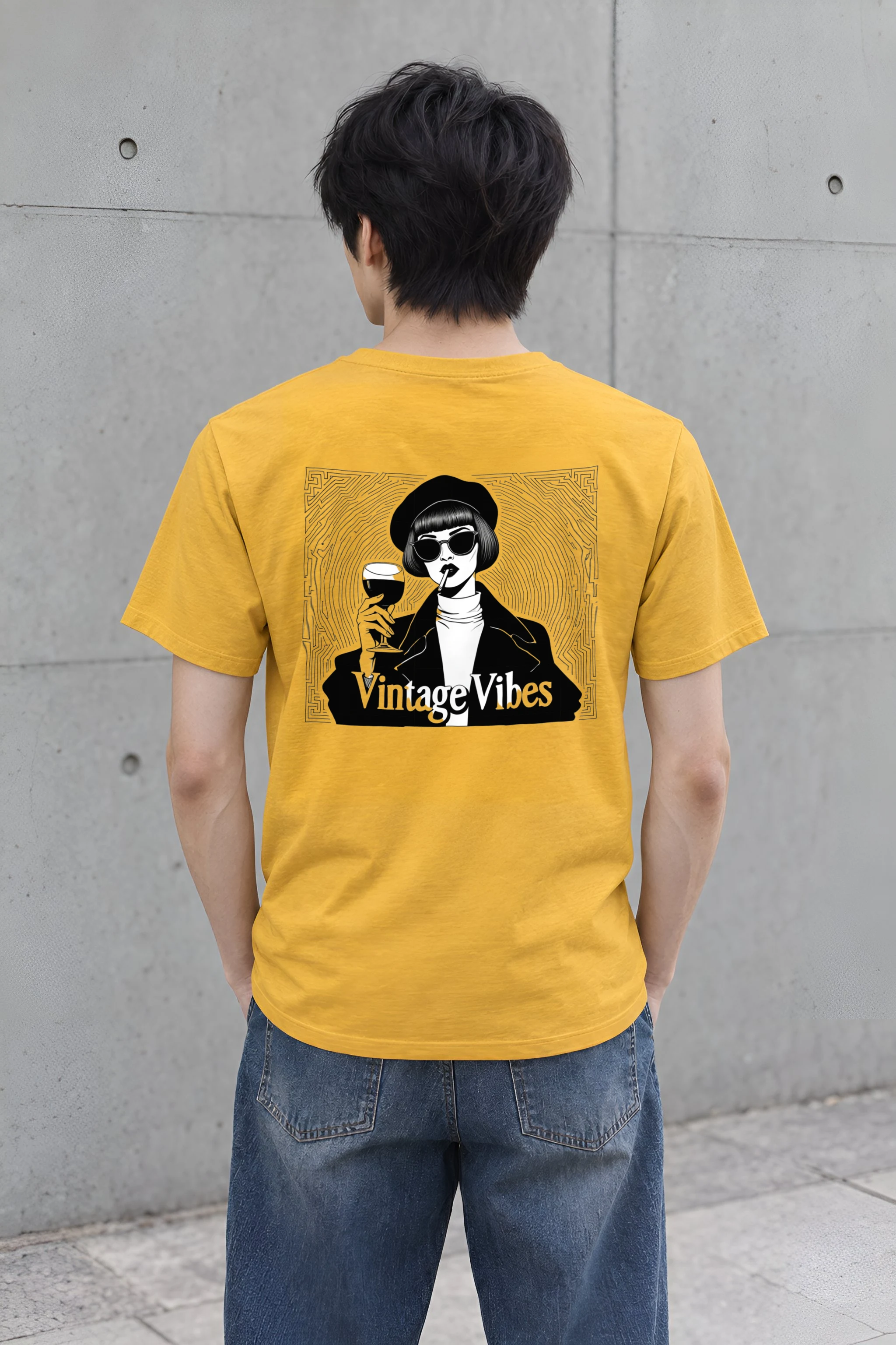 "Vintage Vibes" Heavyweight Unisex Crewneck T-shirt