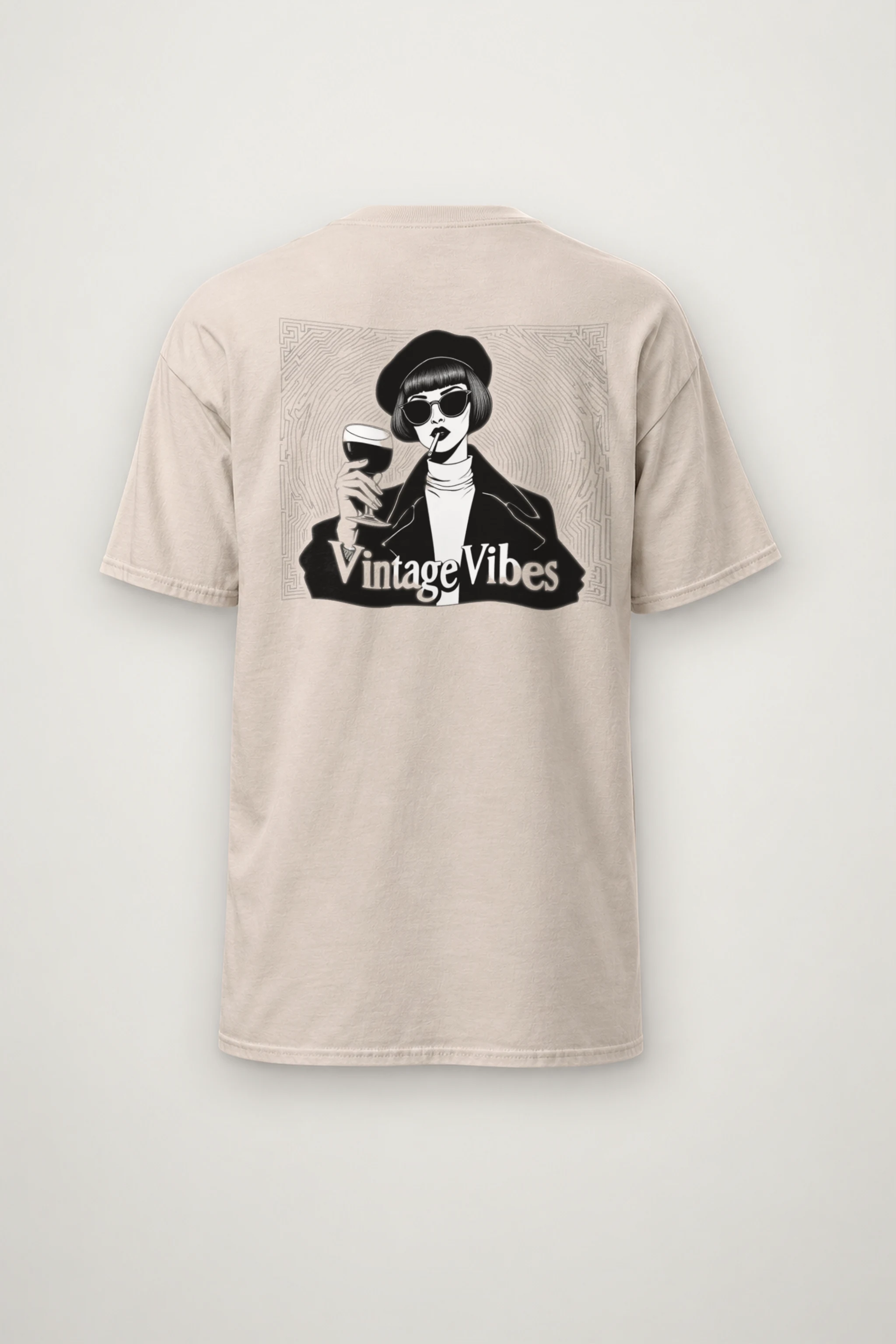 "Vintage Vibes" Heavyweight Unisex Crewneck T-shirt