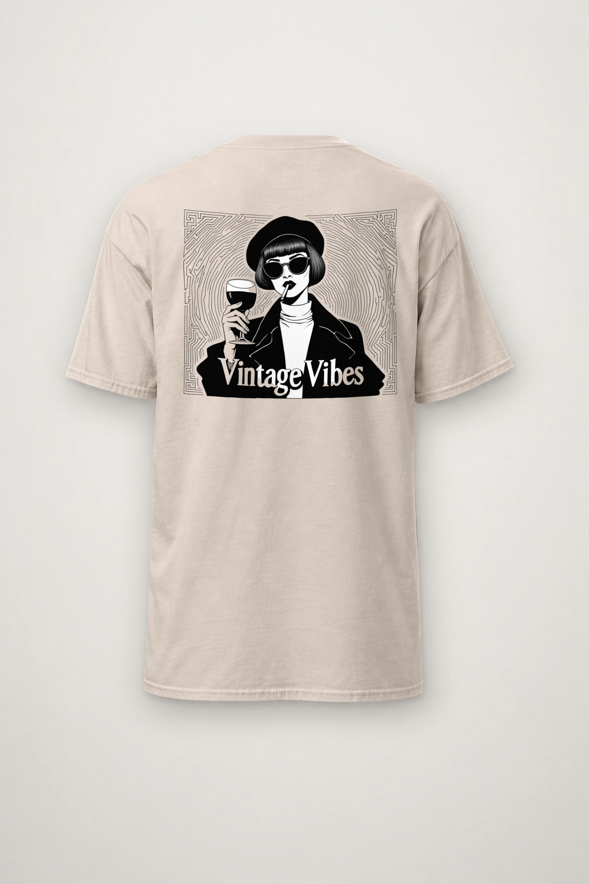 "Vintage Vibes" Heavyweight Unisex Crewneck T-shirt