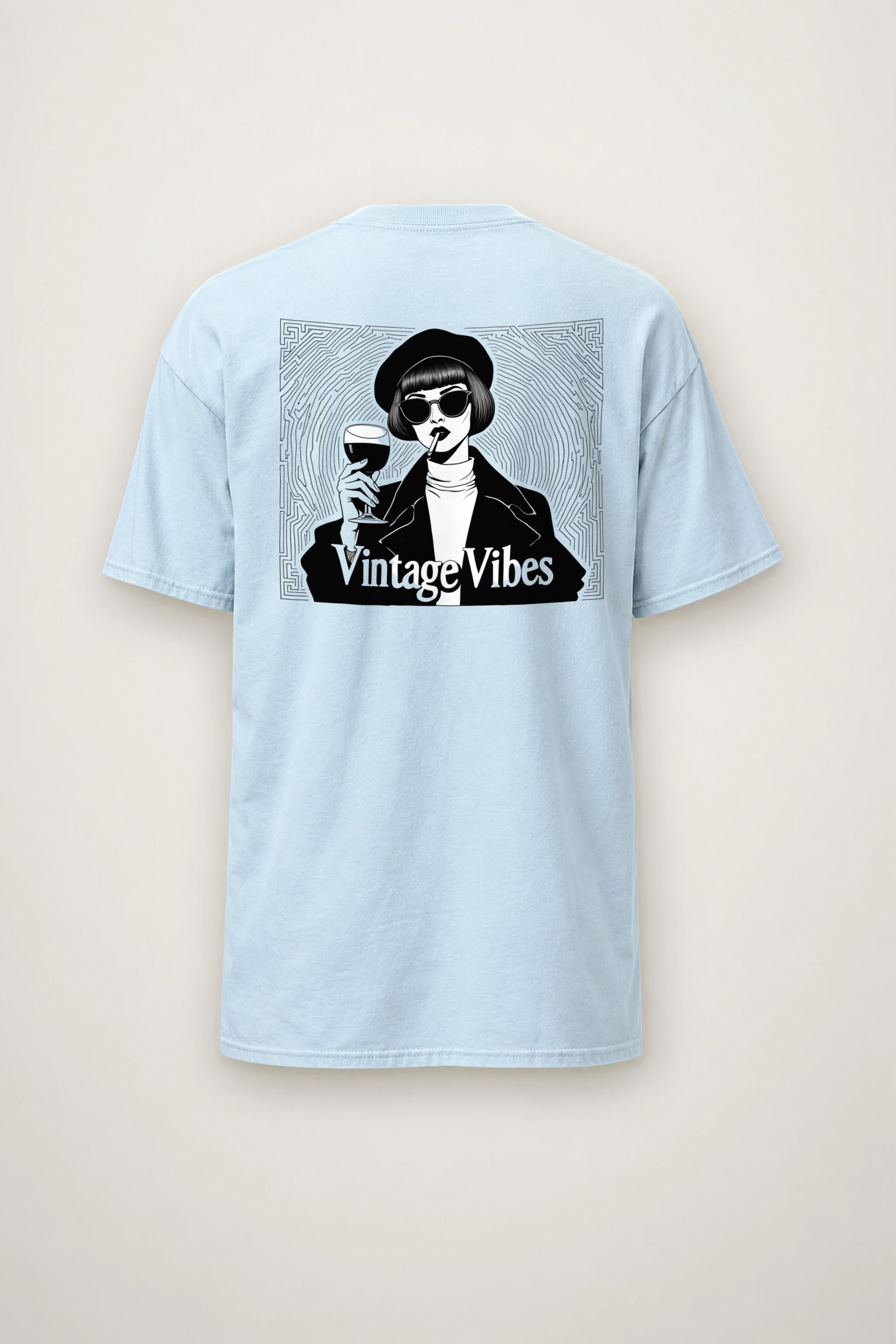 "Vintage Vibes" Heavyweight Unisex Crewneck T-shirt