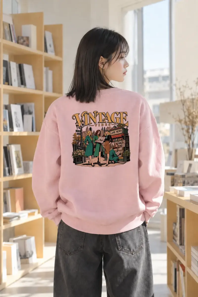 "Vintage Vibes Newsstand" Heavy Blend Unisex Crewneck Sweatshirt | Gildan 18000