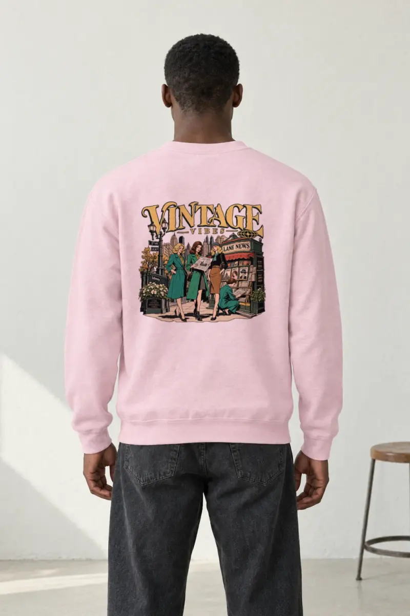 "Vintage Vibes Newsstand" Heavy Blend Unisex Crewneck Sweatshirt | Gildan 18000