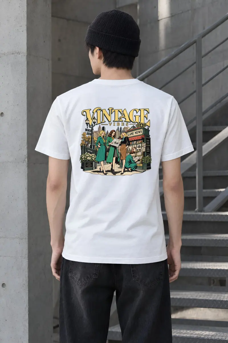 "Vintage Vibes Newsstand" Heavyweight Unisex Crewneck T-shirt