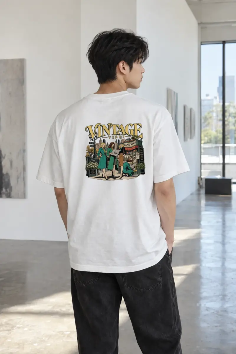 "Vintage Vibes Newsstand" Heavyweight Unisex Crewneck T-shirt | Gildan 5000