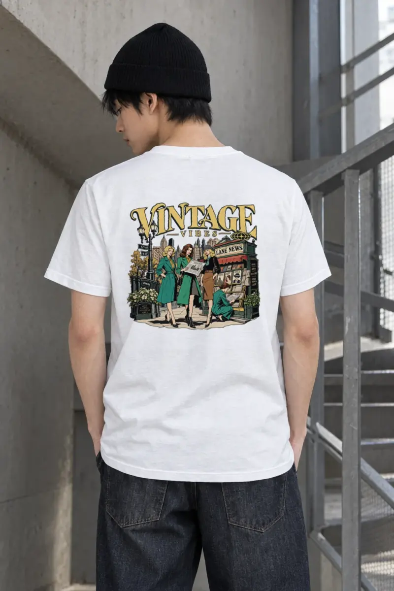"Vintage Vibes Newsstand" Heavyweight Unisex Crewneck T-shirt | Gildan 5000
