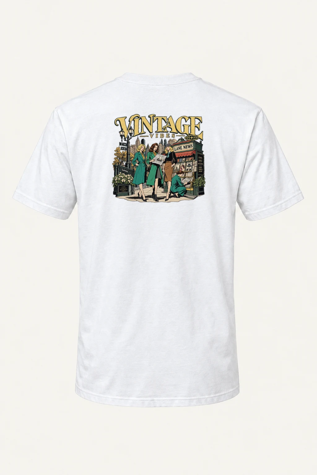 "Vintage Vibes Newsstand" Heavyweight Unisex Crewneck T-shirt | Gildan 5000