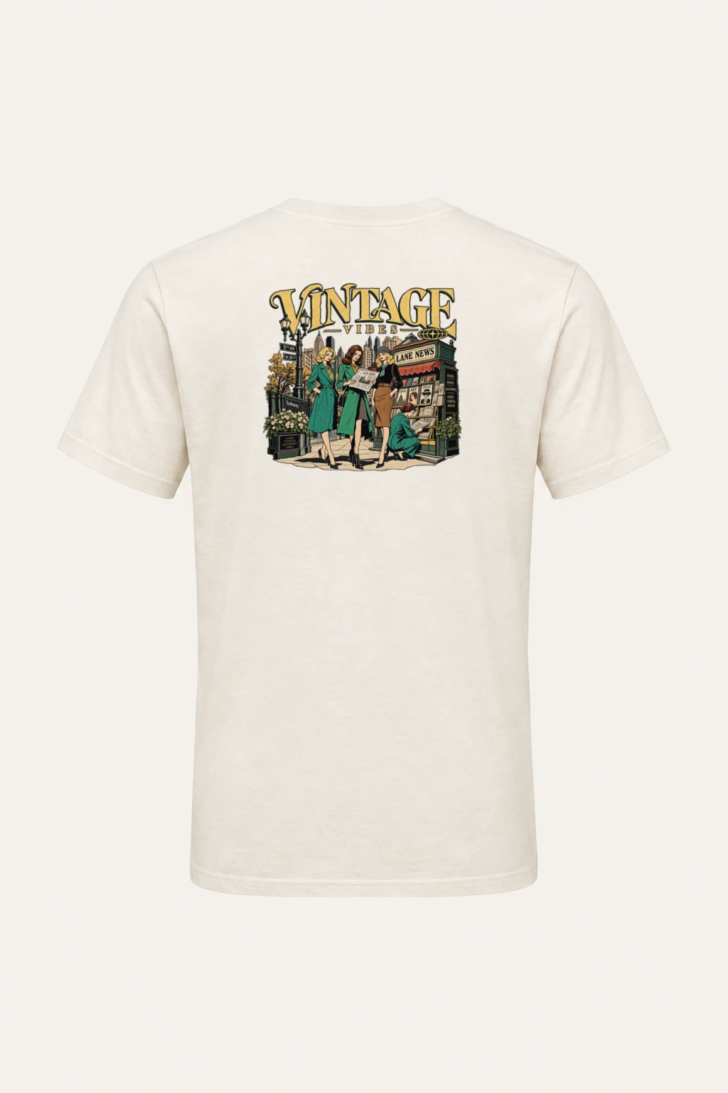 "Vintage Vibes Newsstand" Heavyweight Unisex Crewneck T-shirt | Gildan 5000