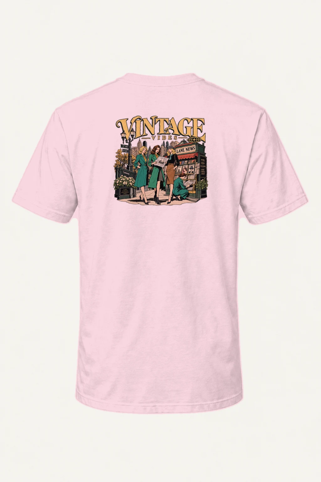 "Vintage Vibes Newsstand" Heavyweight Unisex Crewneck T-shirt | Gildan 5000