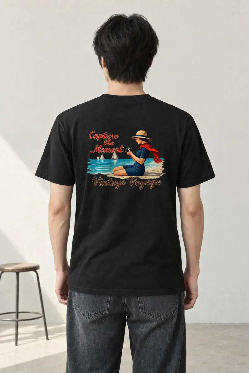 "Vintage Voyage" Heavyweight Unisex Crewneck T-shirt