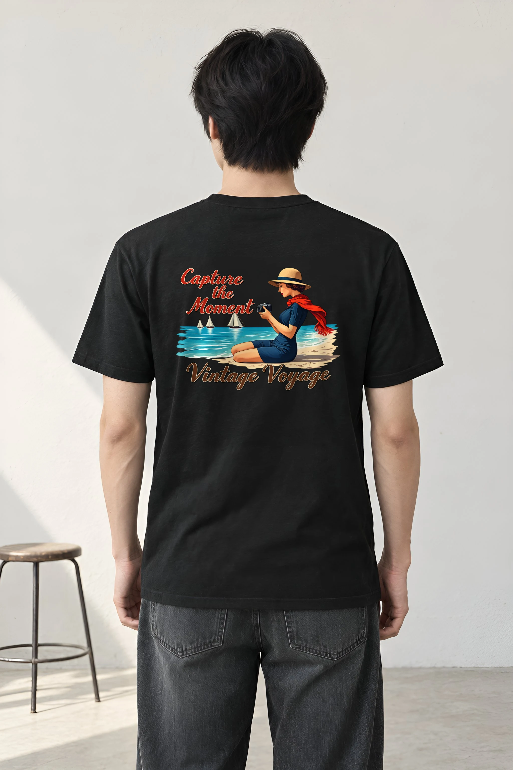 "Vintage Voyage" Heavyweight Unisex Crewneck T-shirt