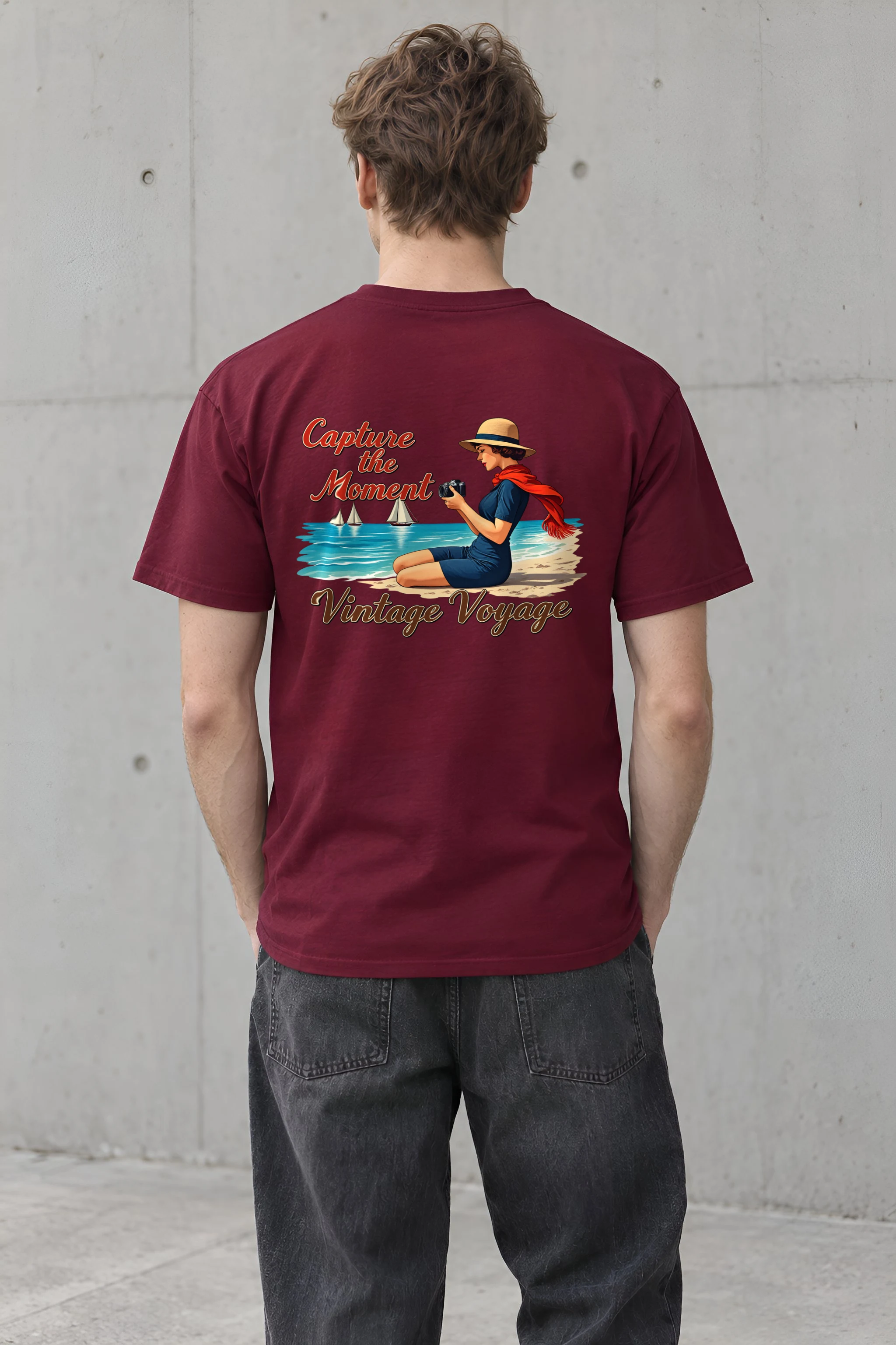 "Vintage Voyage" Heavyweight Unisex Crewneck T-shirt
