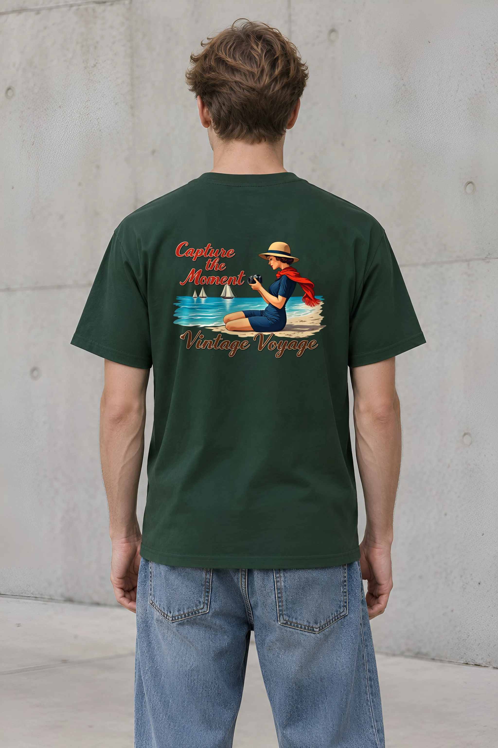 "Vintage Voyage" Heavyweight Unisex Crewneck T-shirt