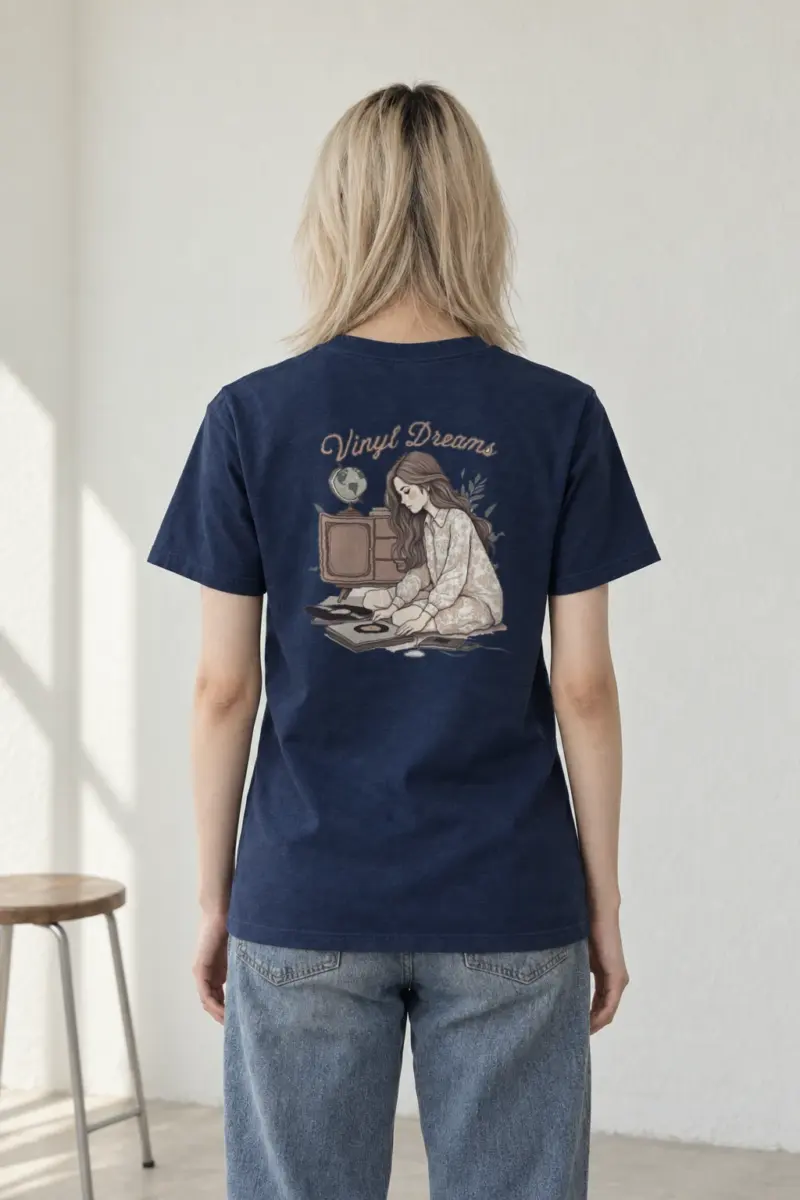 "Vinyl Dreams" Heavyweight Unisex Crewneck T-shirt