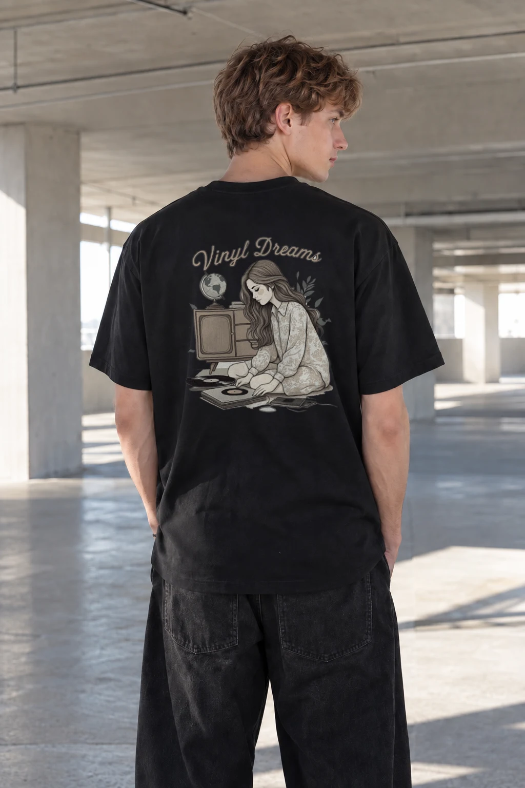 "Vinyl Dreams" Heavyweight Unisex Crewneck T-shirt | Gildan 5000