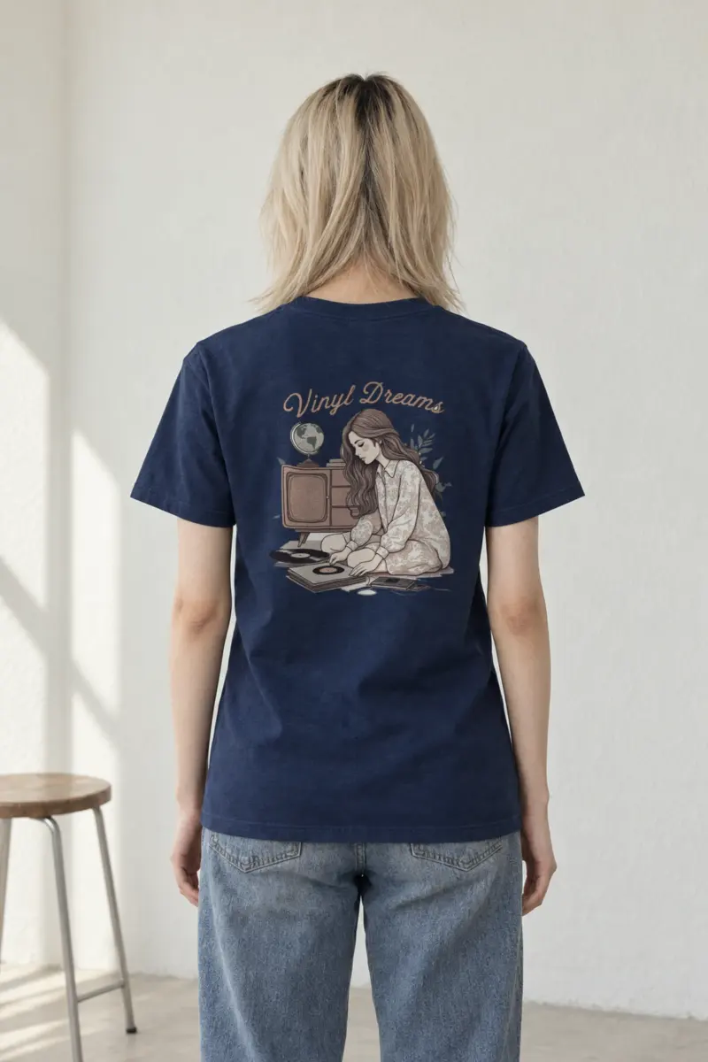 "Vinyl Dreams" Heavyweight Unisex Crewneck T-shirt