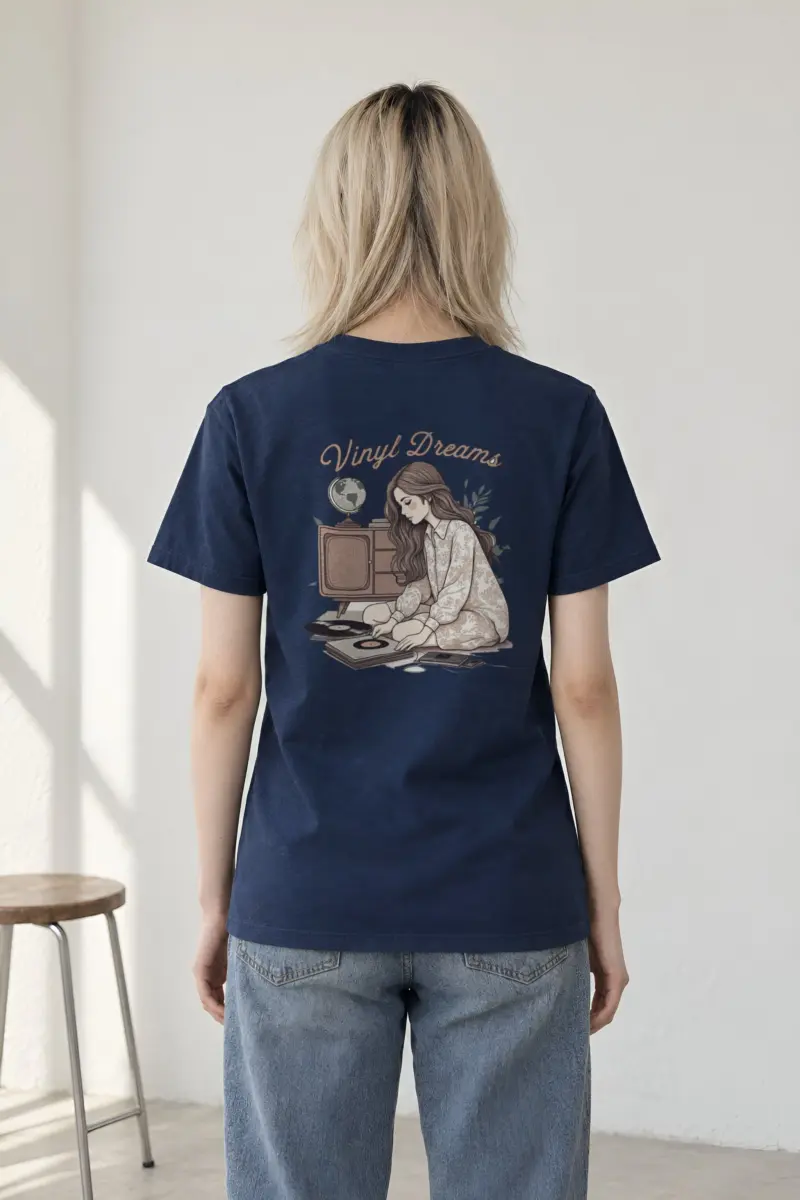 "Vinyl Dreams" Heavyweight Unisex Crewneck T-shirt