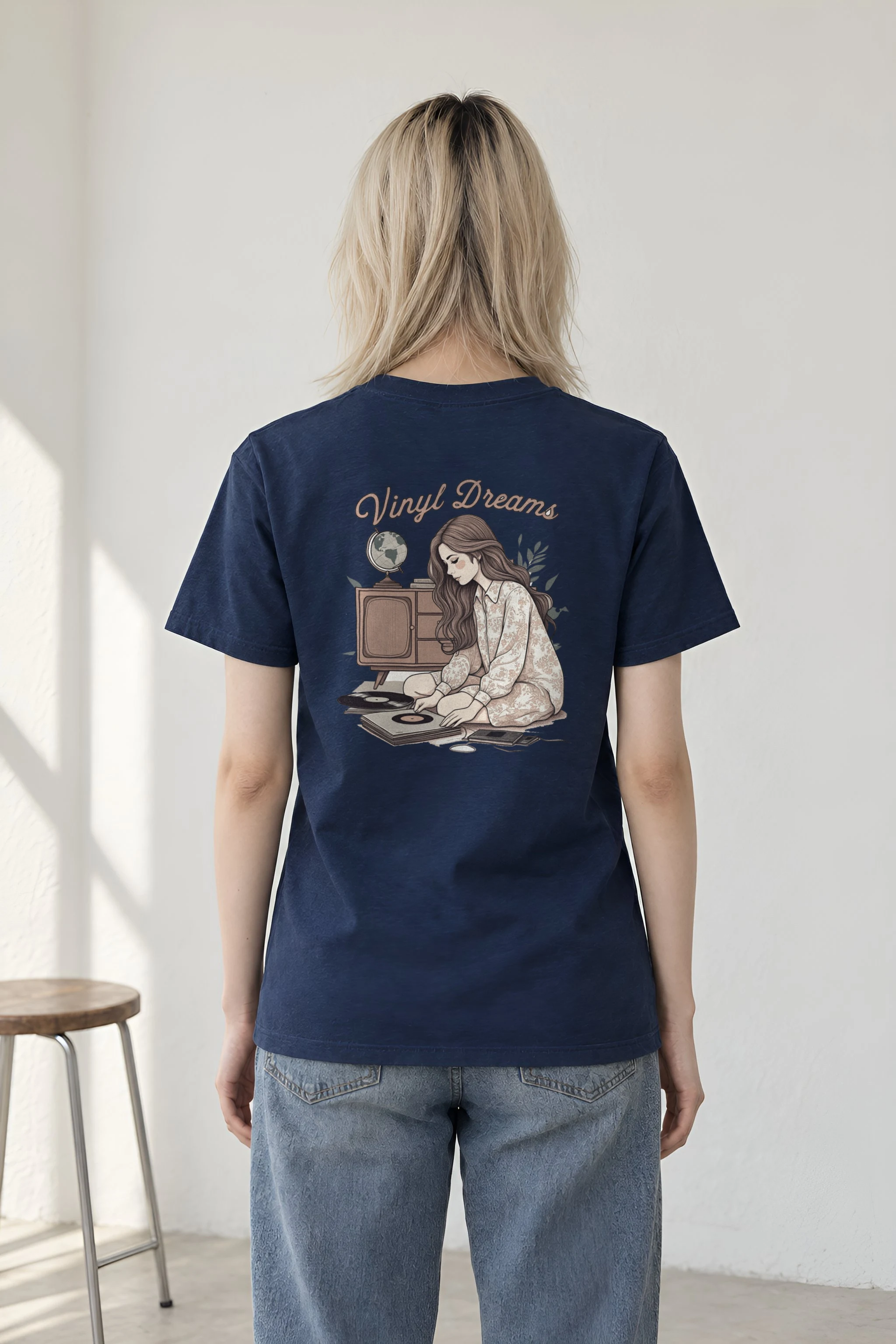 "Vinyl Dreams" Heavyweight Unisex Crewneck T-shirt