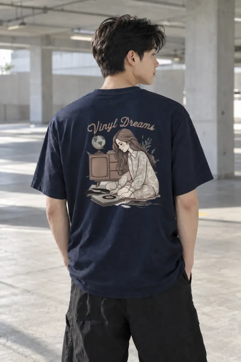 "Vinyl Dreams" Heavyweight Unisex Crewneck T-shirt | Gildan 5000