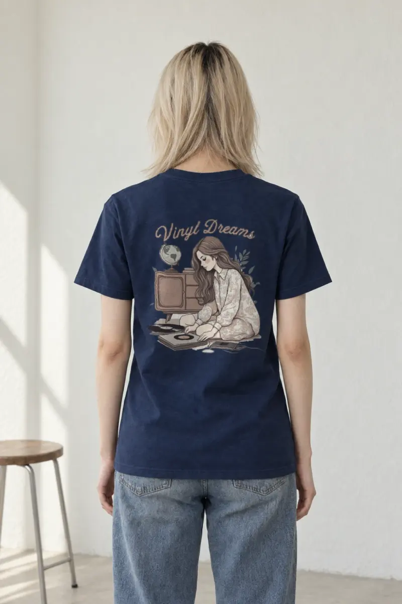 "Vinyl Dreams" Heavyweight Unisex Crewneck T-shirt