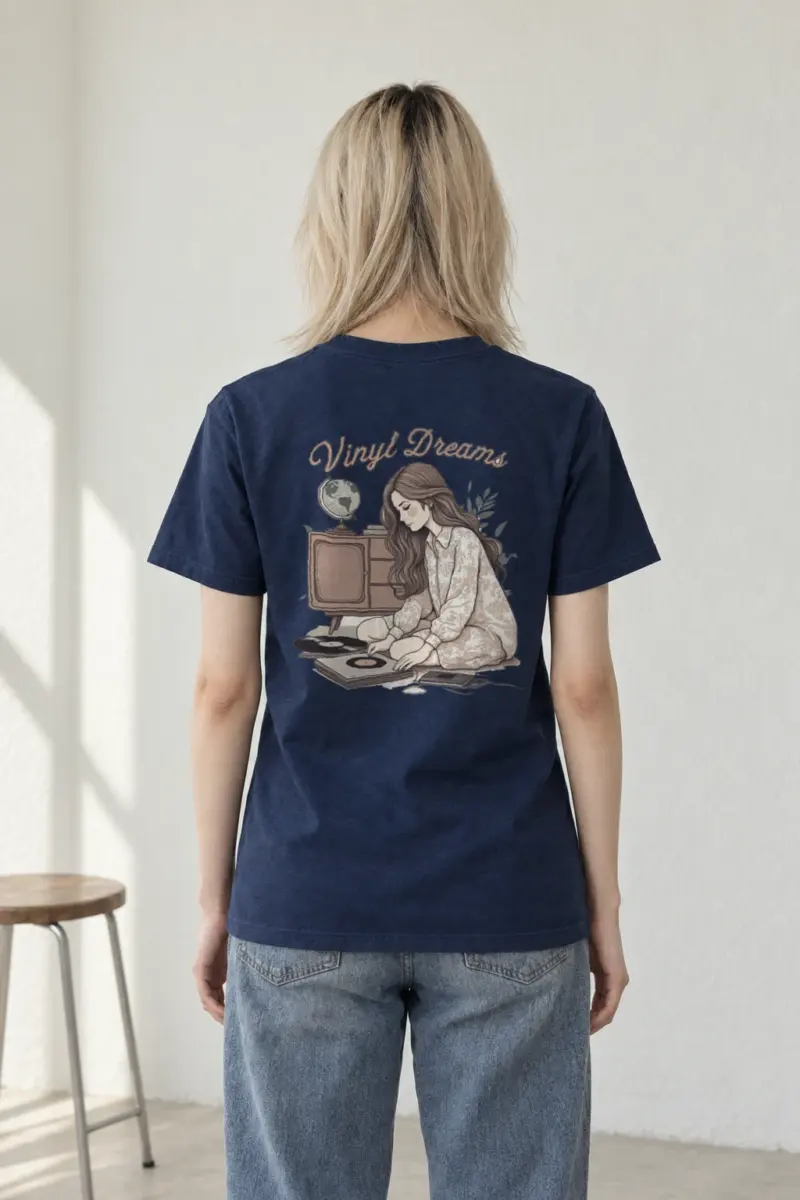 "Vinyl Dreams" Heavyweight Unisex Crewneck T-shirt