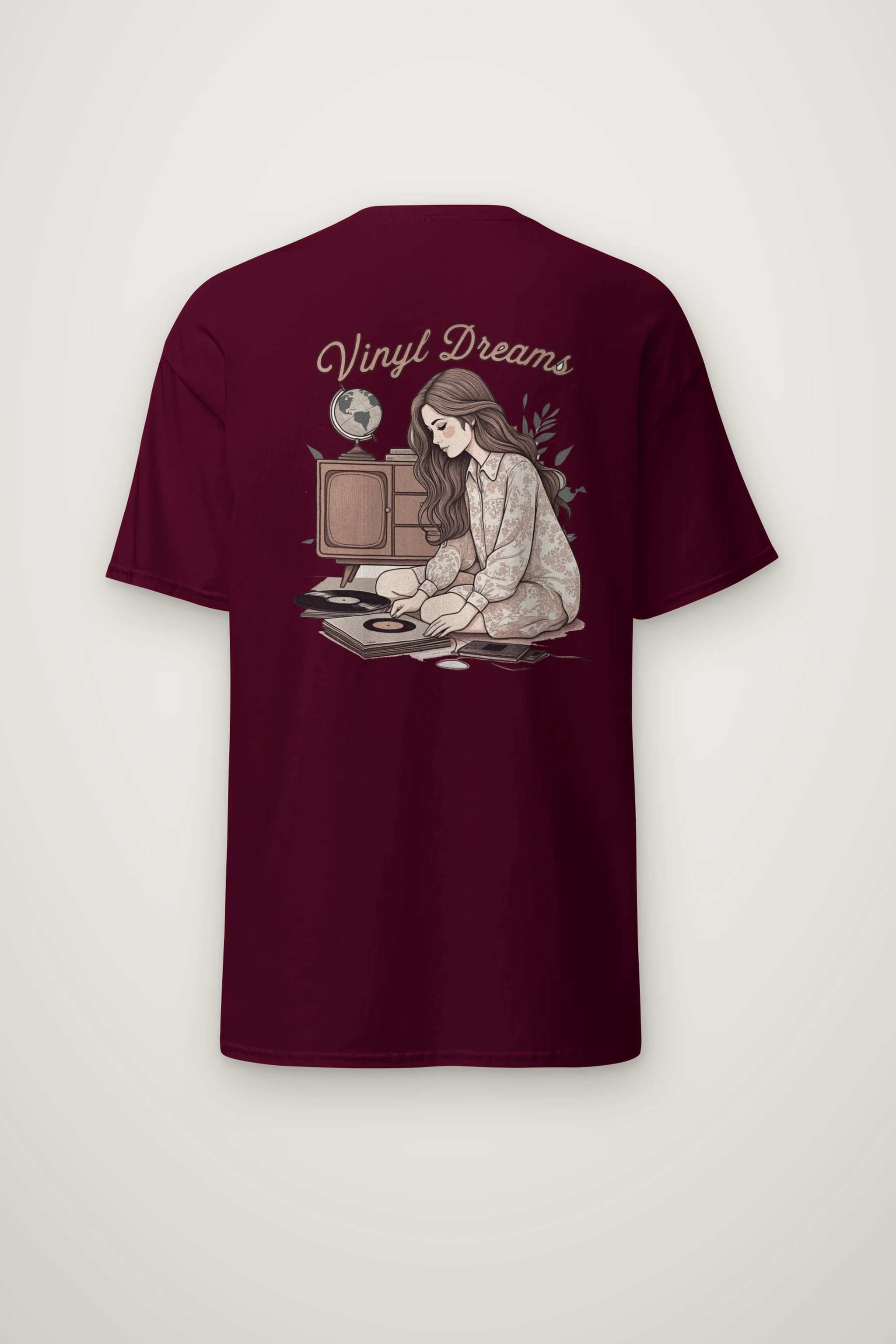 "Vinyl Dreams" Heavyweight Unisex Crewneck T-shirt