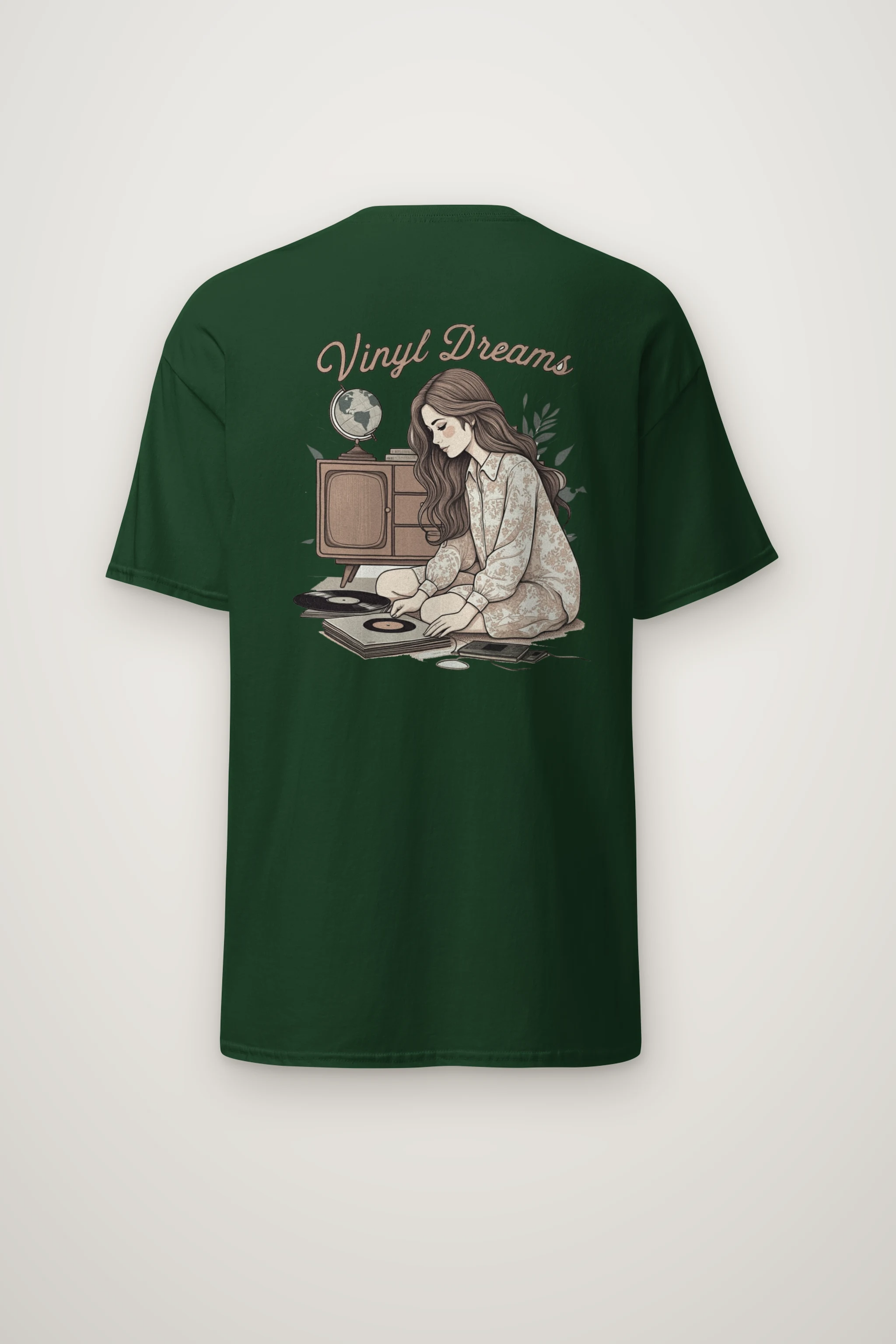 "Vinyl Dreams" Heavyweight Unisex Crewneck T-shirt