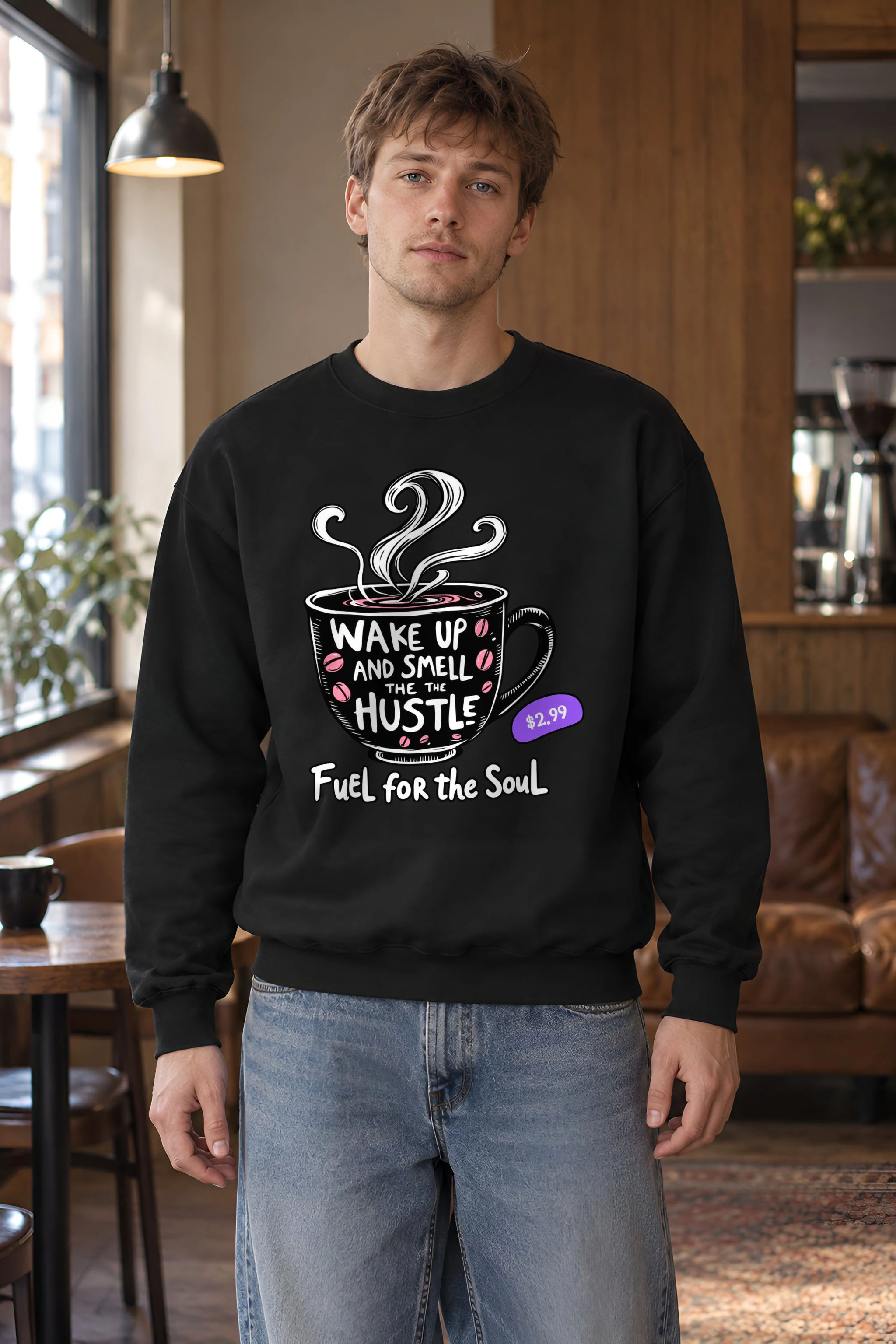 "Wake Up And Hustle" Heavy Blend Unisex Crewneck Sweatshirt