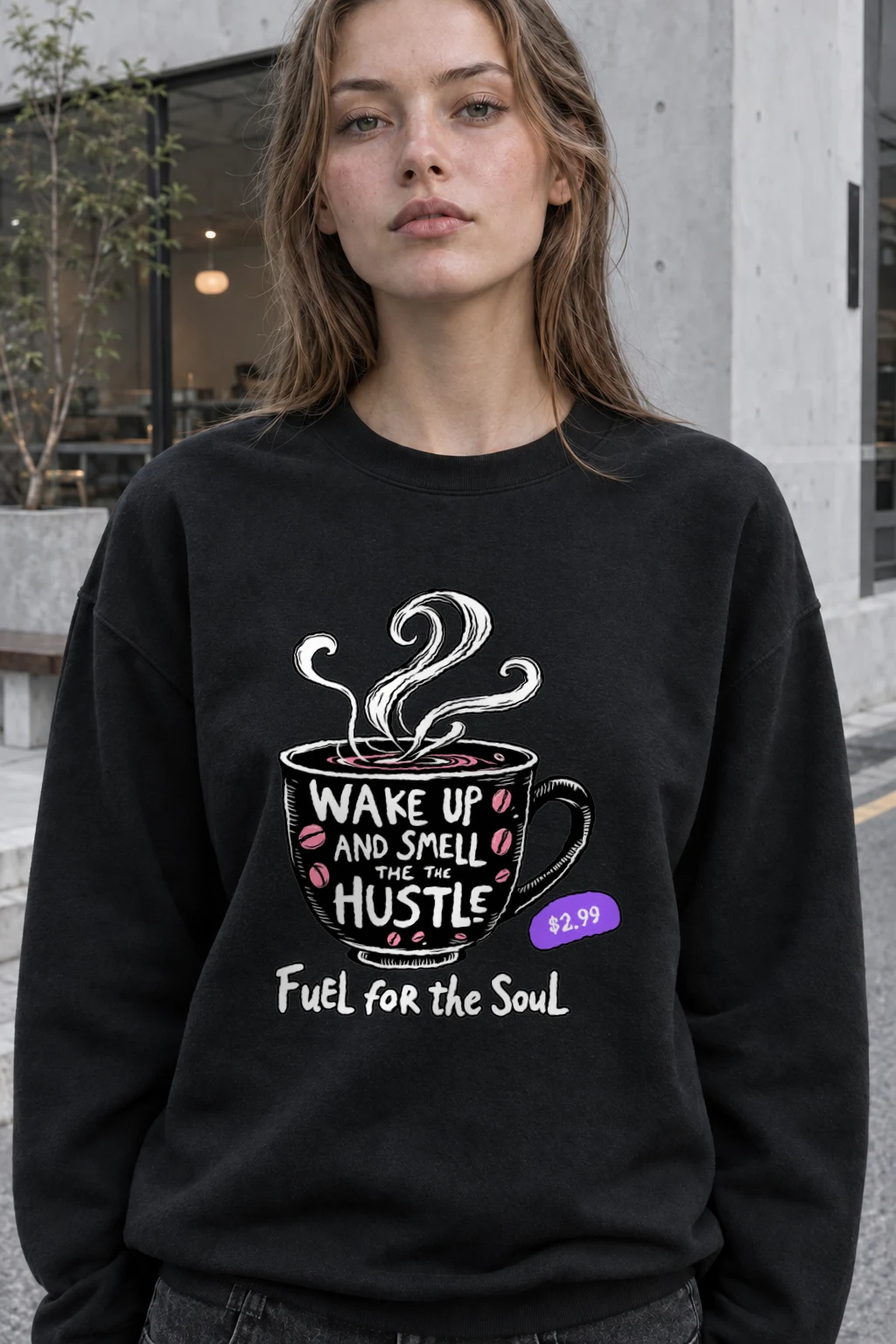 "Wake Up And Hustle" Heavy Blend Unisex Crewneck Sweatshirt | Gildan 18000