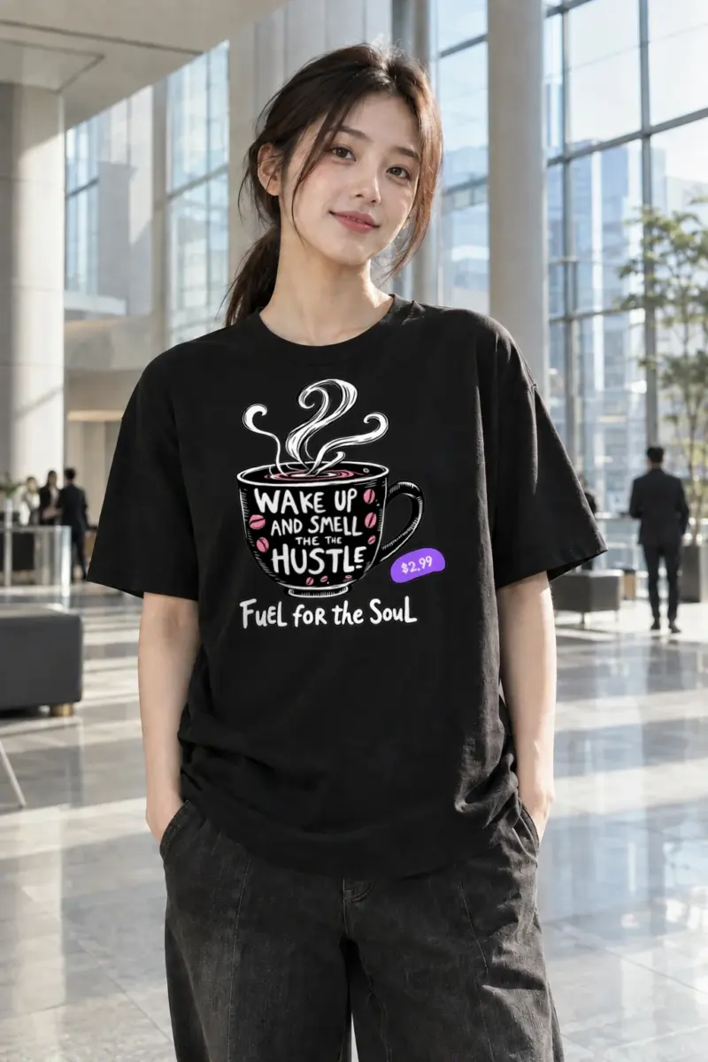 "Wake Up Hustle" Heavyweight Unisex Crewneck T-shirt | Gildan 5000