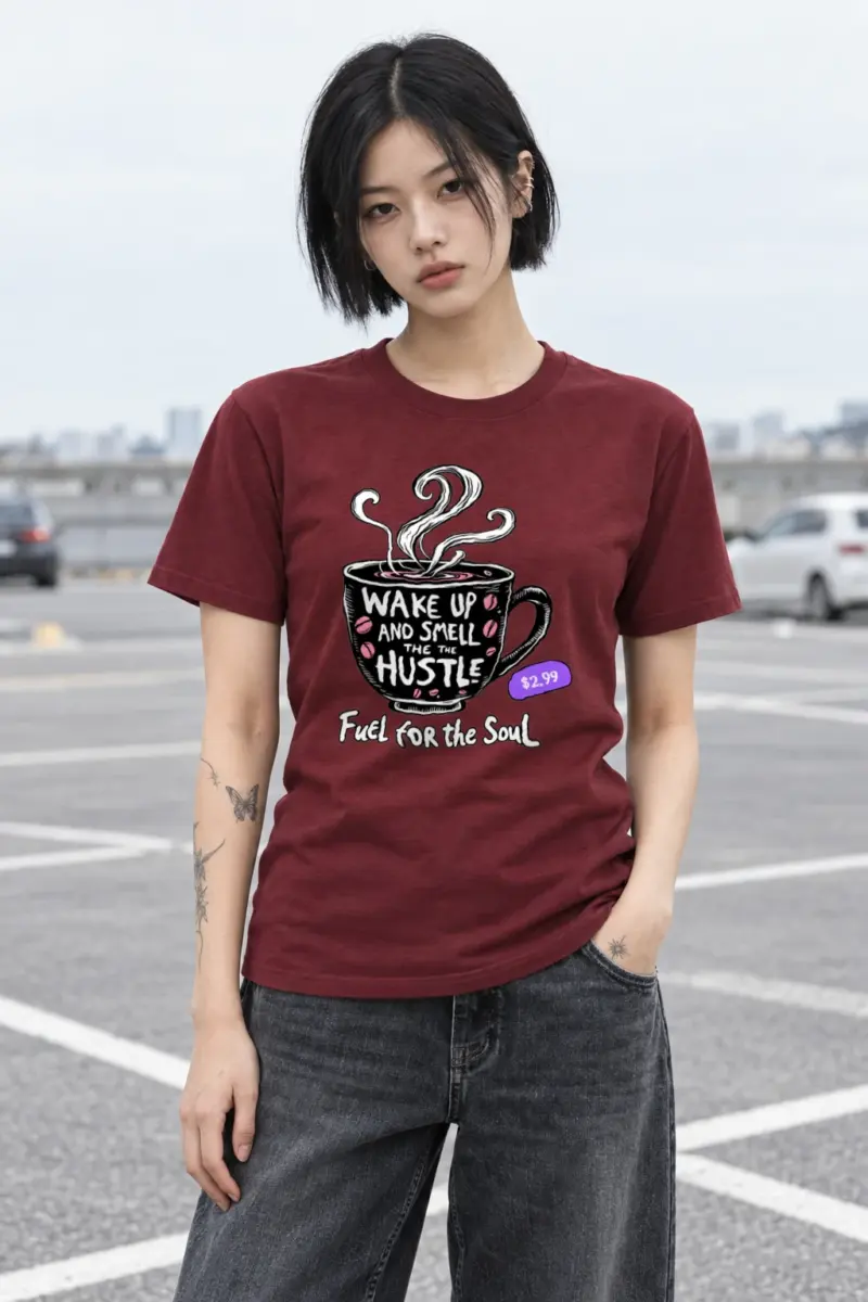 "Wake Up Hustle" Heavyweight Unisex Crewneck T-shirt