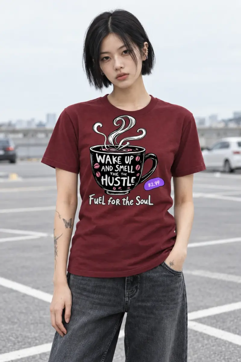 "Wake Up Hustle" Heavyweight Unisex Crewneck T-shirt