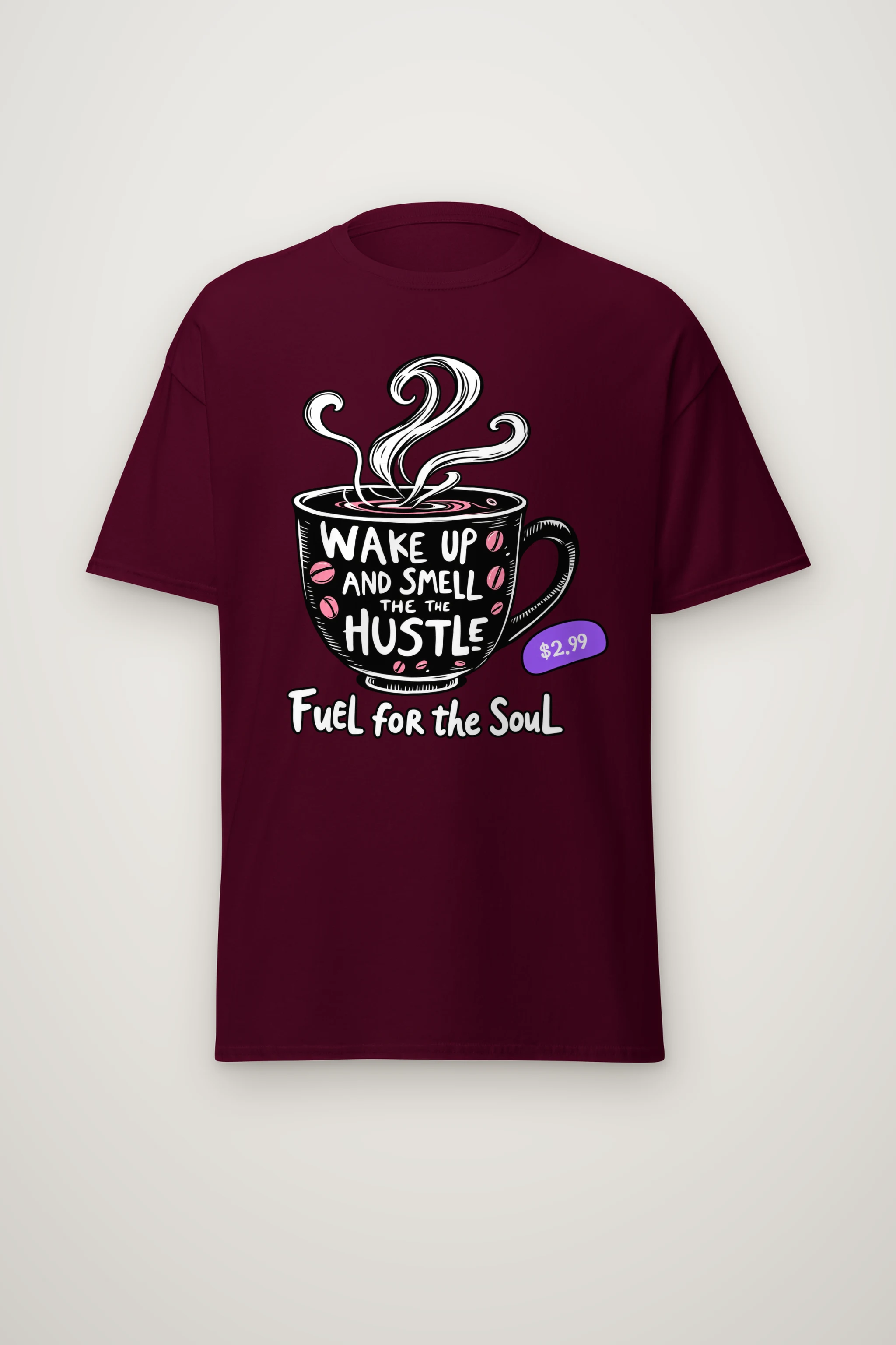 "Wake Up Hustle" Heavyweight Unisex Crewneck T-shirt