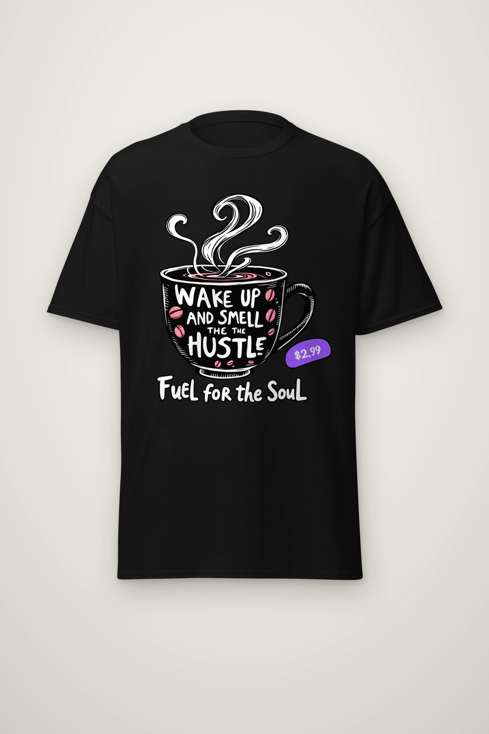 "Wake Up Hustle" Heavyweight Unisex Crewneck T-shirt