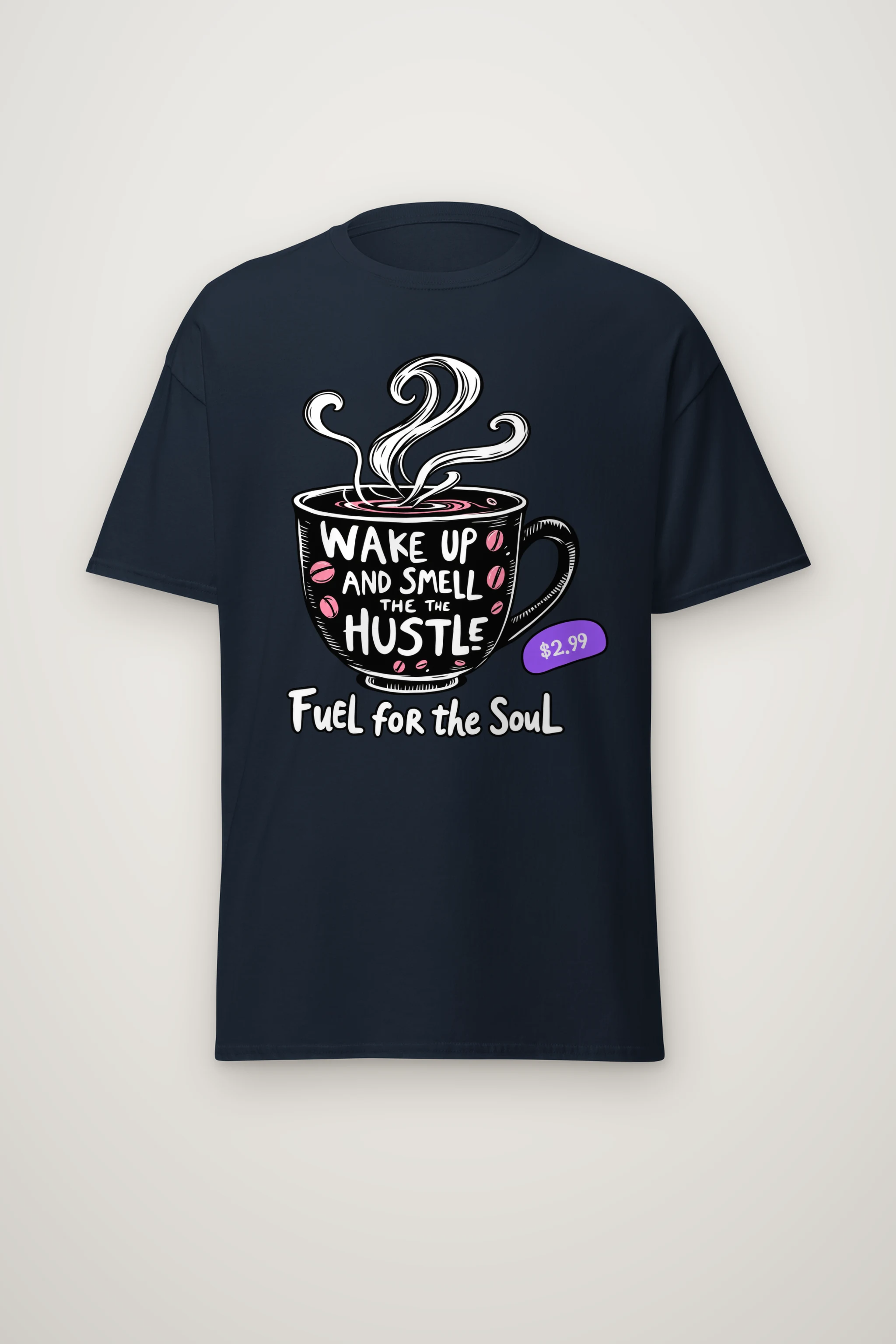 "Wake Up Hustle" Heavyweight Unisex Crewneck T-shirt