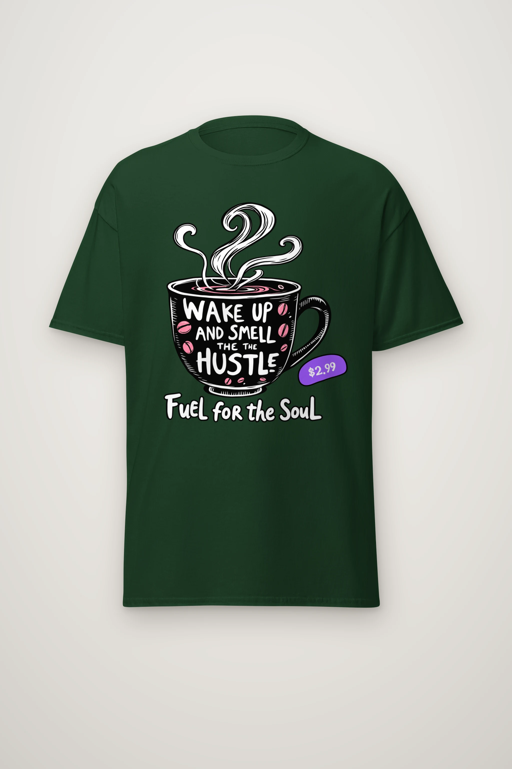 "Wake Up Hustle" Heavyweight Unisex Crewneck T-shirt