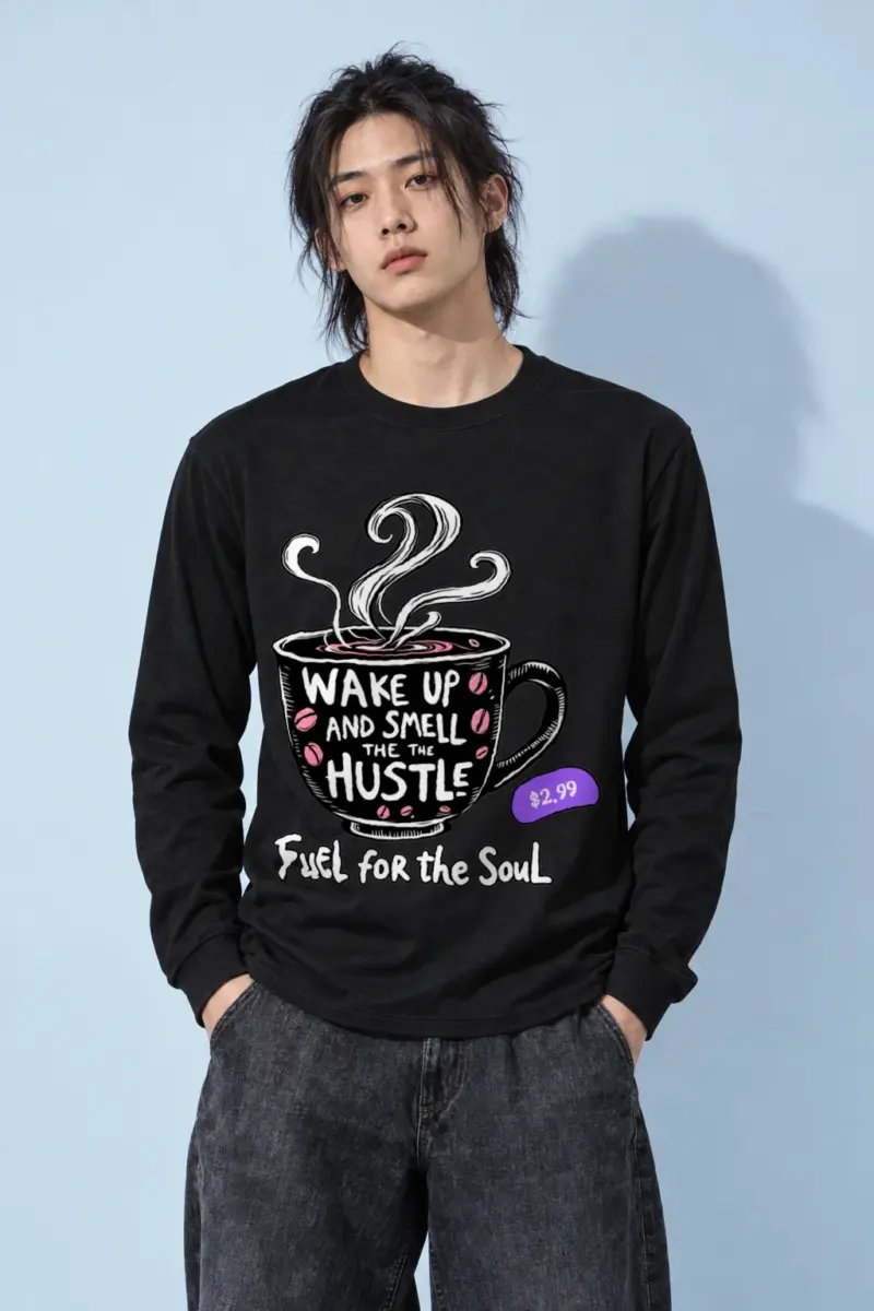 "Wake Up Hustle" Unisex Longsleeve T-shirt | Gildan 2400