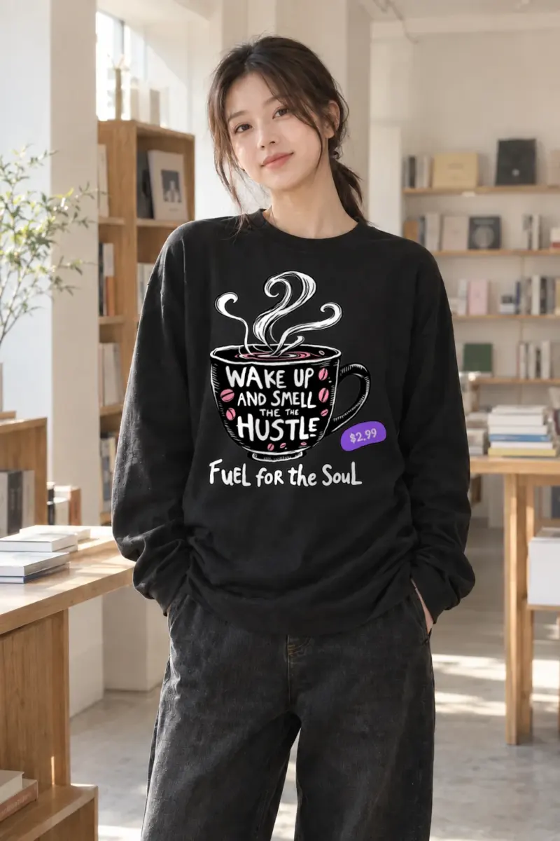 "Wake Up Hustle" Unisex Longsleeve T-shirt | Gildan 2400