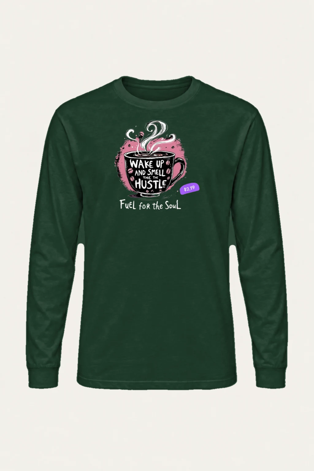 "Wake Up Hustle" Unisex Longsleeve T-shirt | Gildan 2400