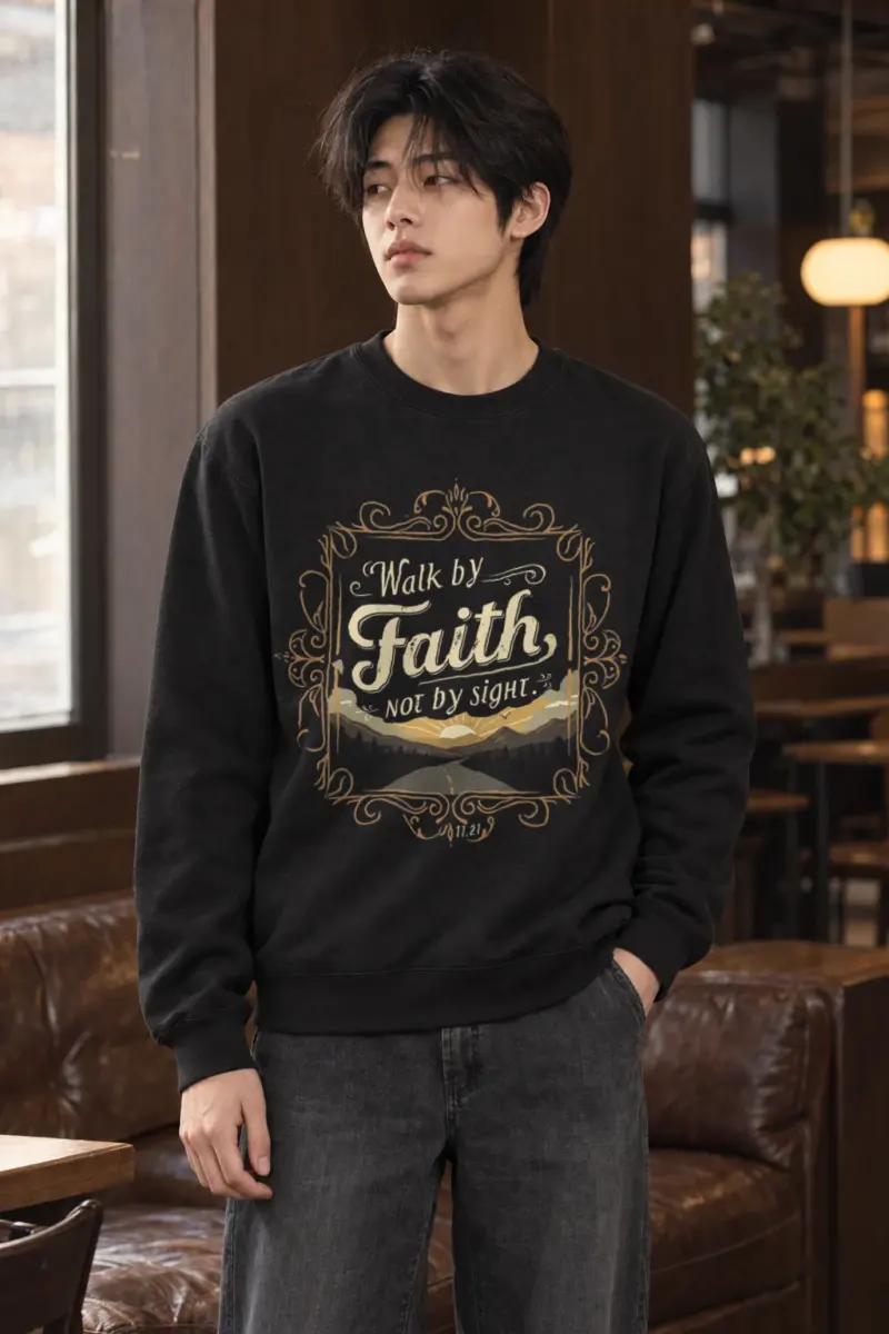 "Walk By Faith" Heavy Blend Unisex Crewneck Sweatshirt