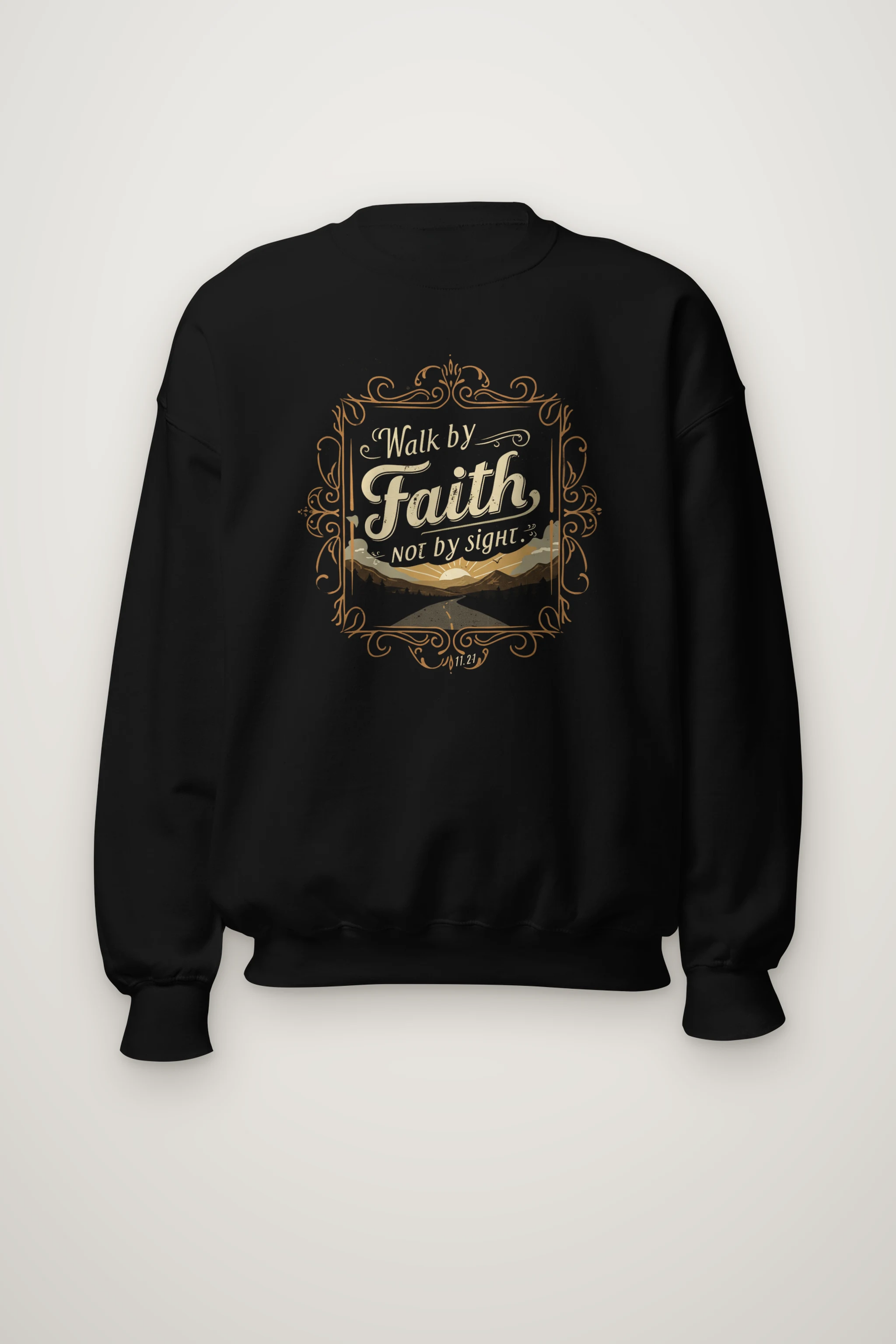 "Walk By Faith" Heavy Blend Unisex Crewneck Sweatshirt