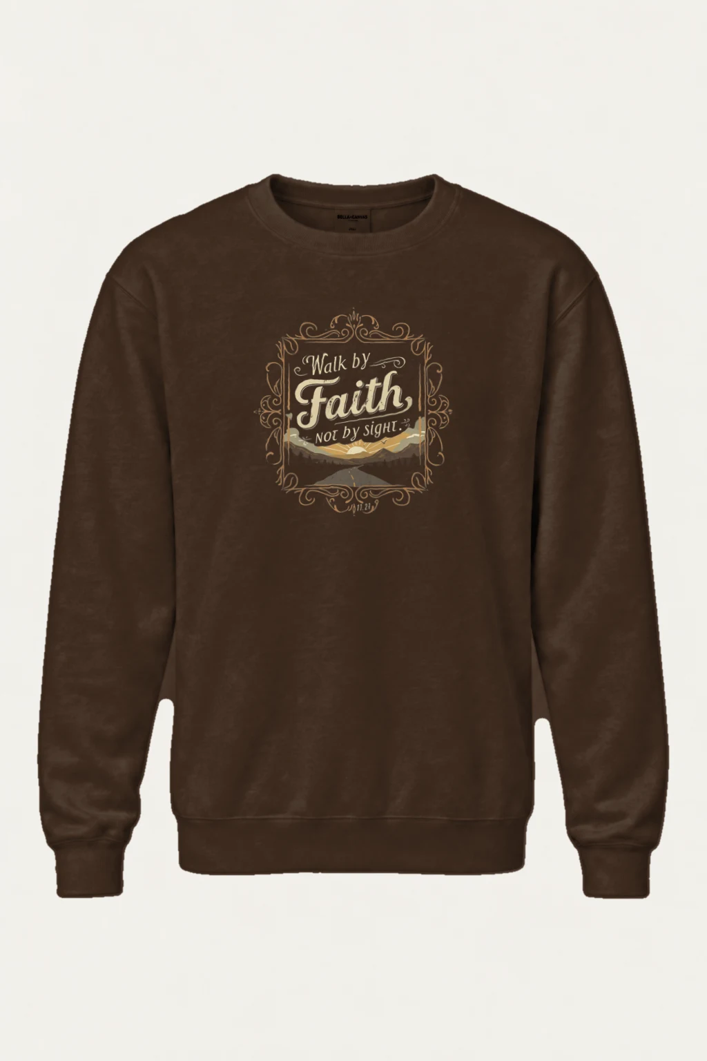 "Walk By Faith" Heavy Blend Unisex Crewneck Sweatshirt | Gildan 18000