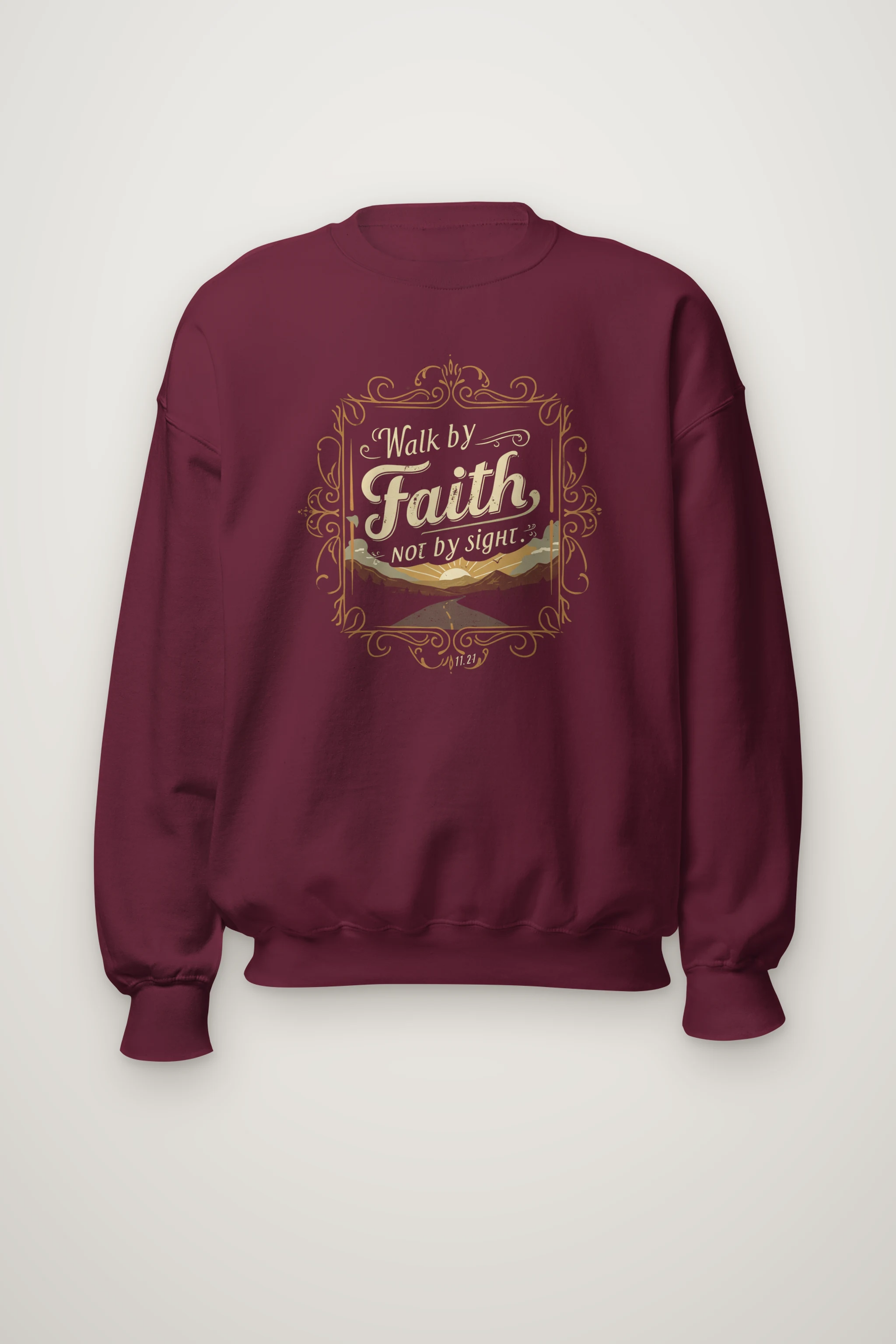 "Walk By Faith" Heavy Blend Unisex Crewneck Sweatshirt