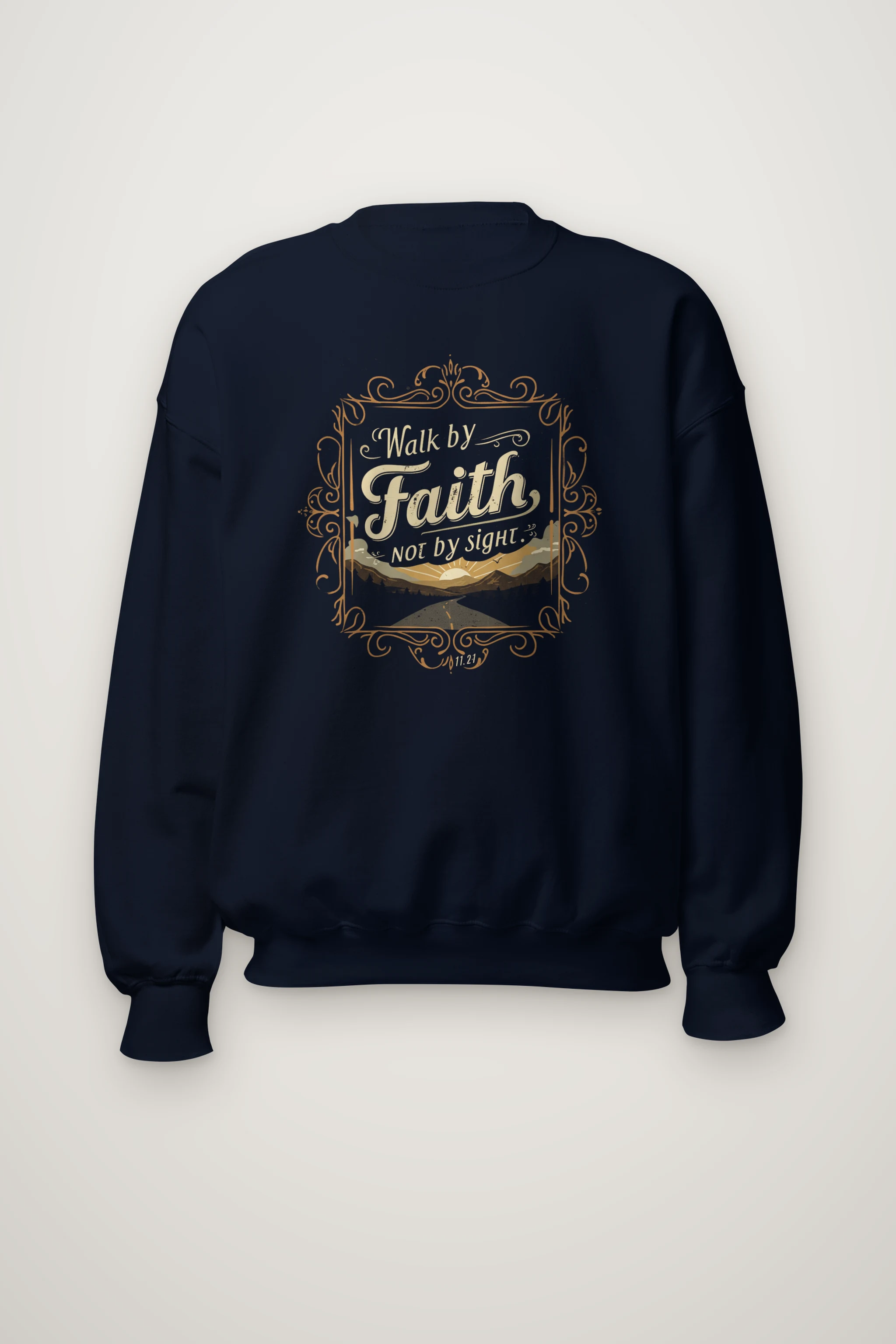 "Walk By Faith" Heavy Blend Unisex Crewneck Sweatshirt