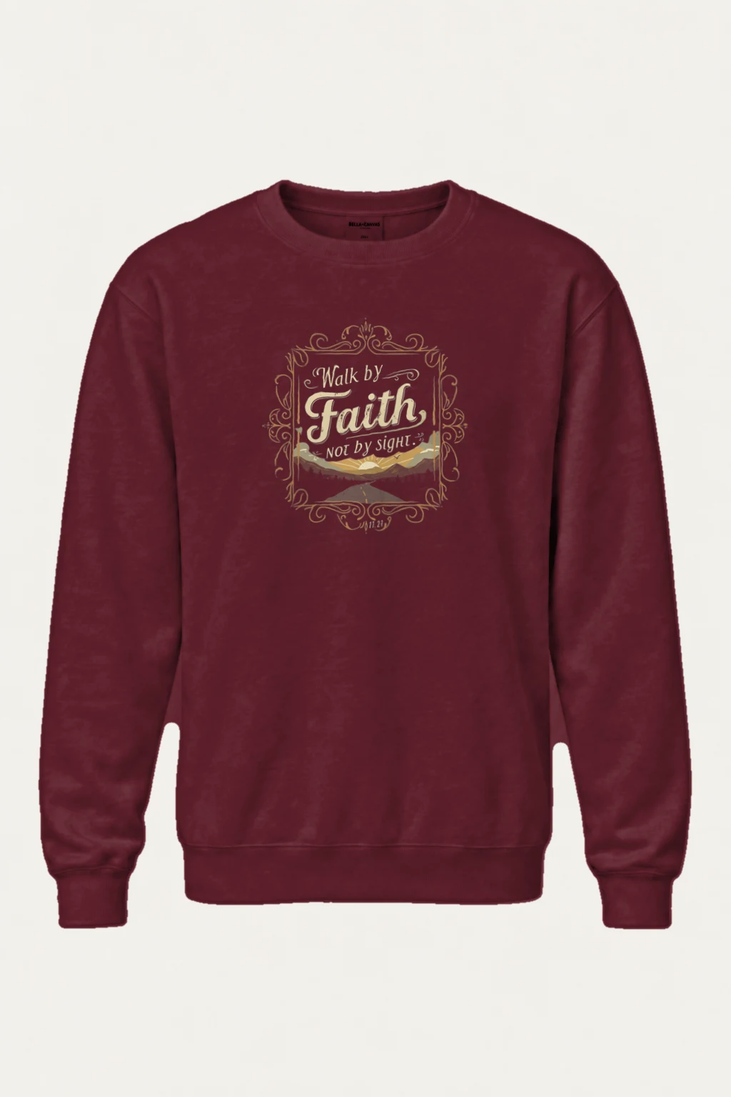 "Walk By Faith" Heavy Blend Unisex Crewneck Sweatshirt | Gildan 18000