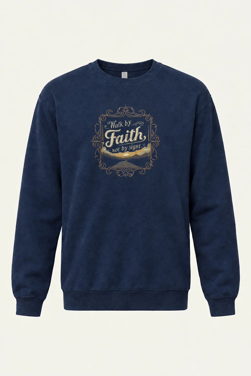 "Walk By Faith" Heavy Blend Unisex Crewneck Sweatshirt | Gildan 18000
