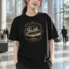 "Walk By Faith" Heavyweight Unisex Crewneck T-shirt | Gildan 5000