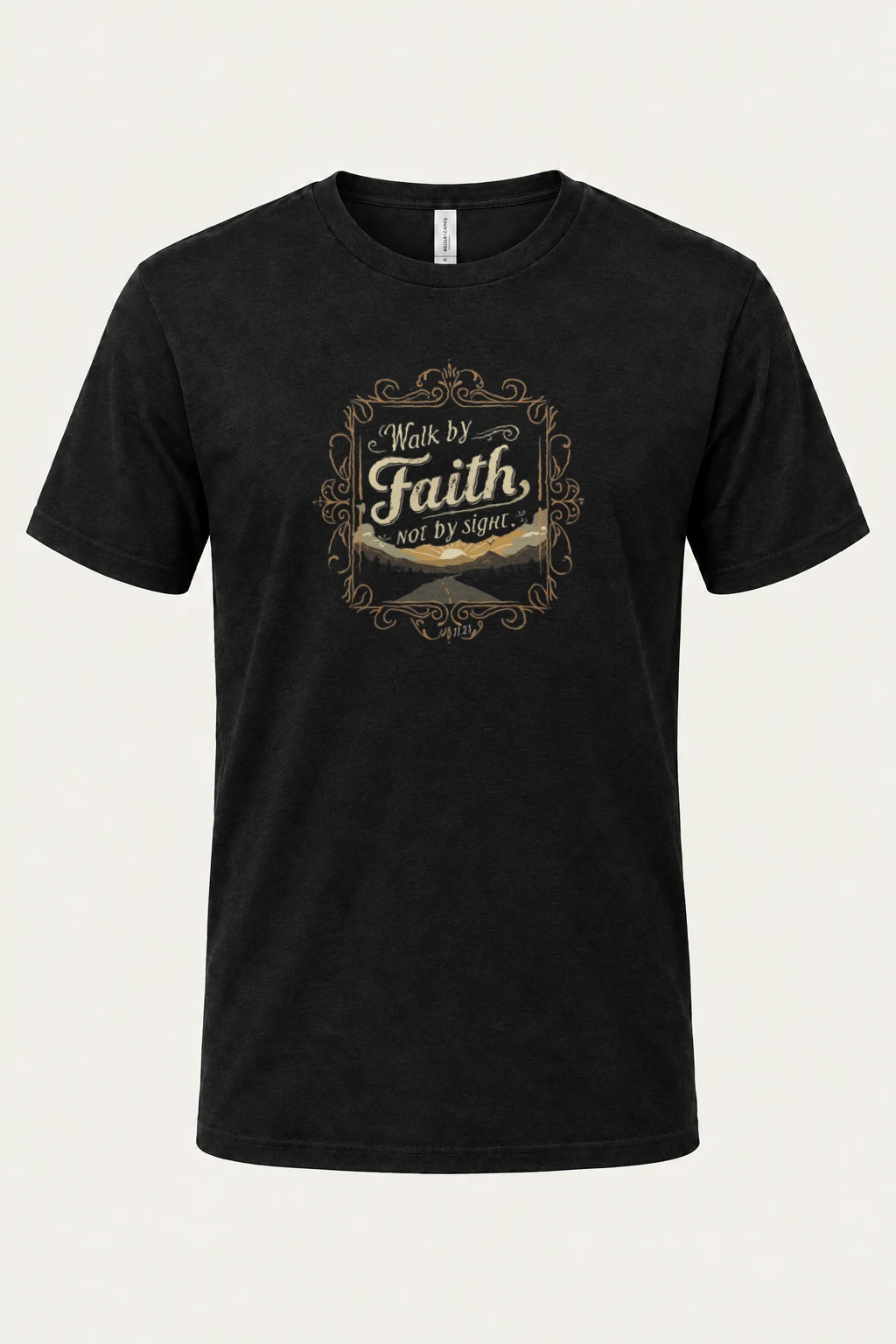 "Walk By Faith" Heavyweight Unisex Crewneck T-shirt | Gildan 5000