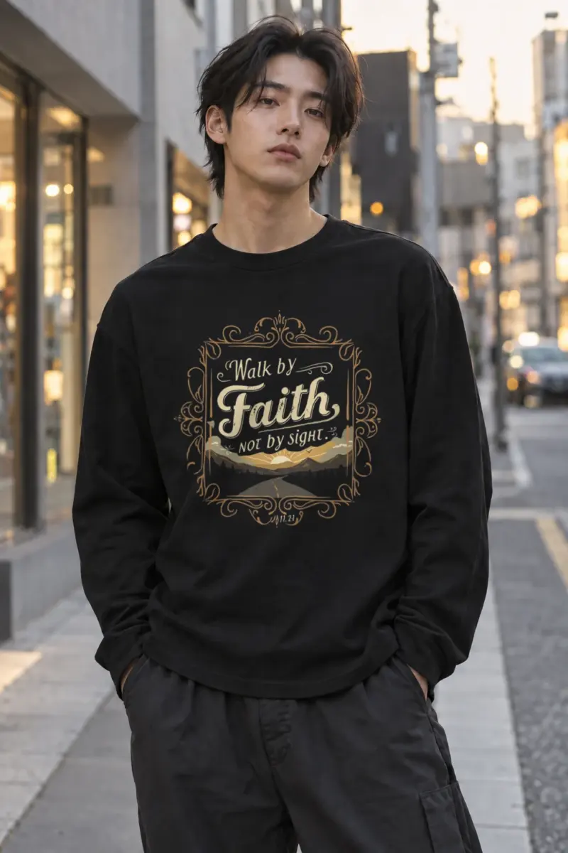 “Walk By Faith” Unisex Longsleeve T-shirt | Gildan 2400