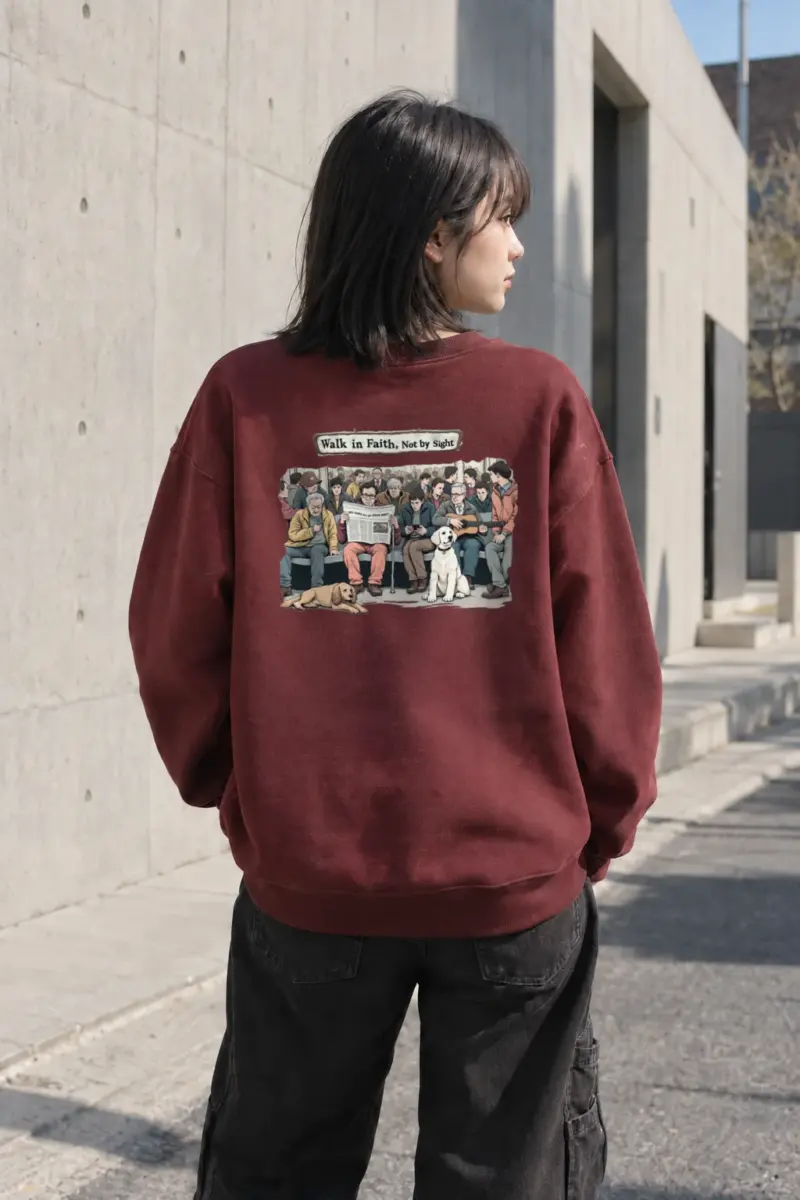 “Walk In Faith” Heavy Blend Unisex Crewneck Sweatshirt | Gildan 18000